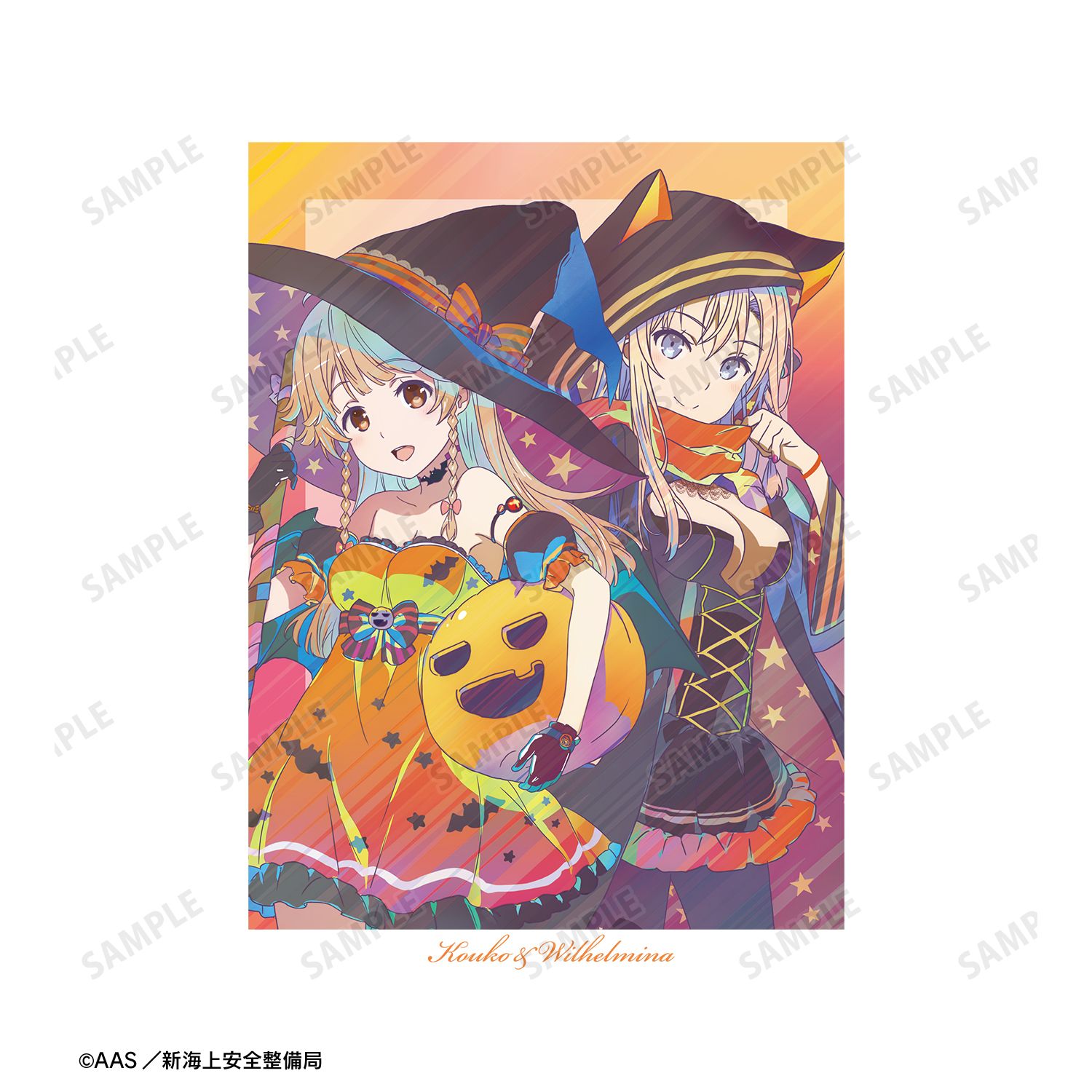 劇場版 ハイスクール・フリート 描き下ろし 納沙 幸子&ヴィルヘルミーナ ハロウィンver. Ani-Art clear label 第2弾 トレーナーレディース(サイズ/M) 图片 3 | AniSmile