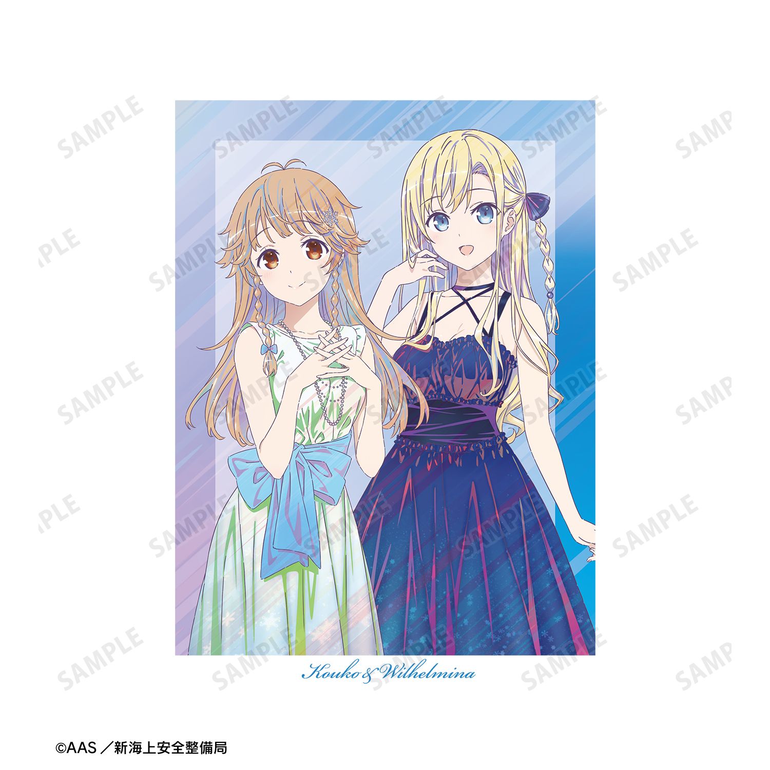 劇場版 ハイスクール・フリート 描き下ろし 納沙 幸子&ヴィルヘルミーナ パーティードレスver. Ani-Art clear label 第2弾 トレーナーレディース(サイズ/XL) 图片 3 | AniSmile