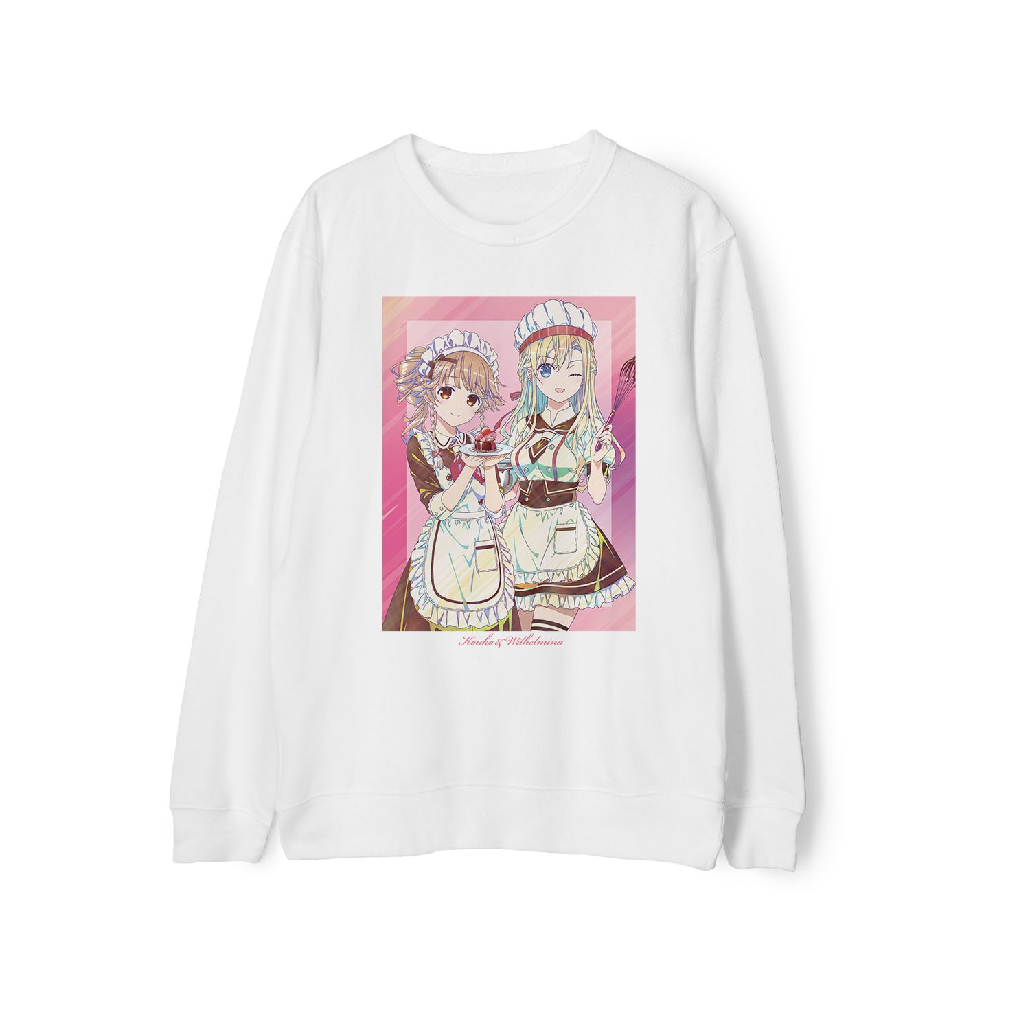 劇場版 ハイスクール・フリート 描き下ろし 納沙 幸子&ヴィルヘルミーナ バレンタインver. Ani-Art clear label 第2弾 トレーナーレディース(サイズ/M) 图片 2 | AniSmile