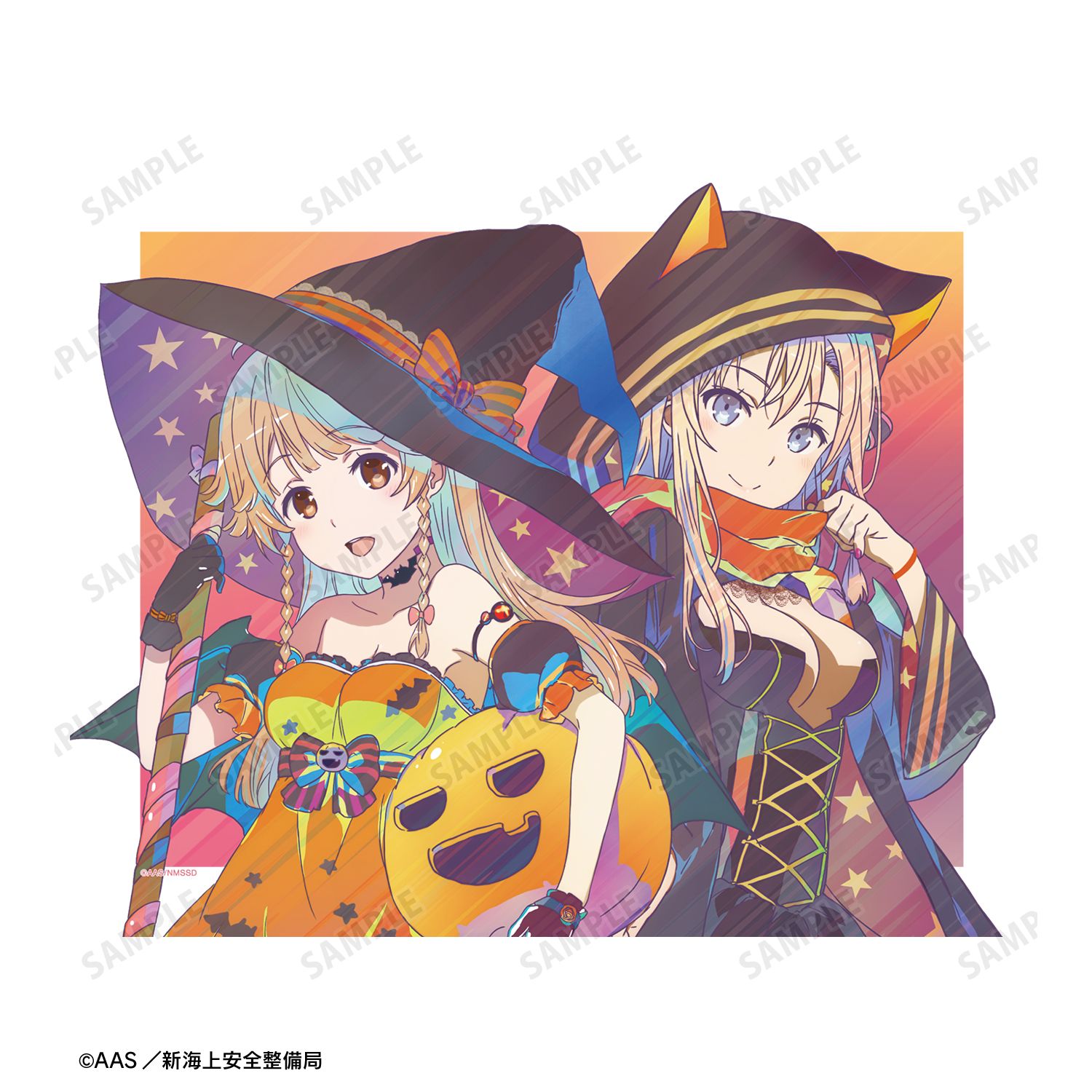 劇場版 ハイスクール・フリート 描き下ろし 納沙 幸子&ヴィルヘルミーナ ハロウィンver. Ani-Art clear label 第2弾 キャンバスボード 图片 3 | AniSmile