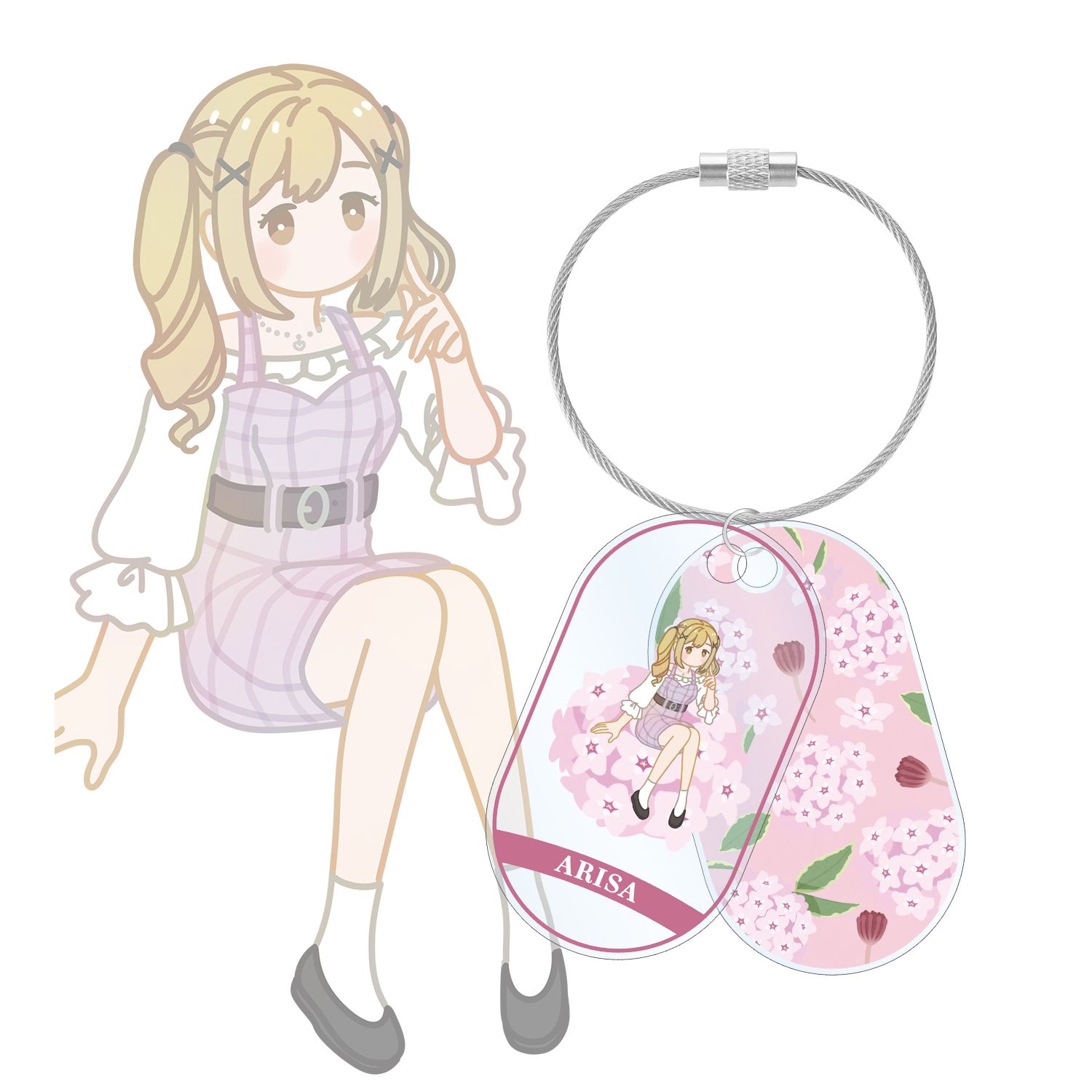 バンドリ! ガールズバンドパーティ! 市ヶ谷 有咲 Botania 2連ワイヤーアクリルキーホルダー - AniSmile