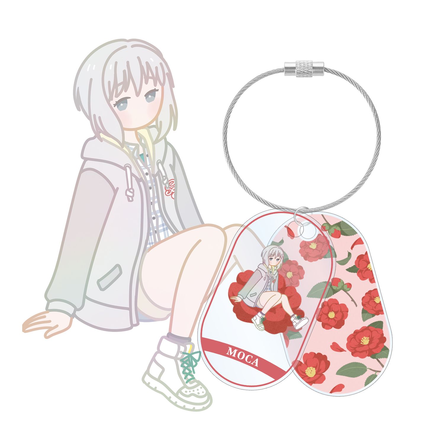 バンドリ! ガールズバンドパーティ! 青葉 モカ Botania 2連ワイヤーアクリルキーホルダー - AniSmile
