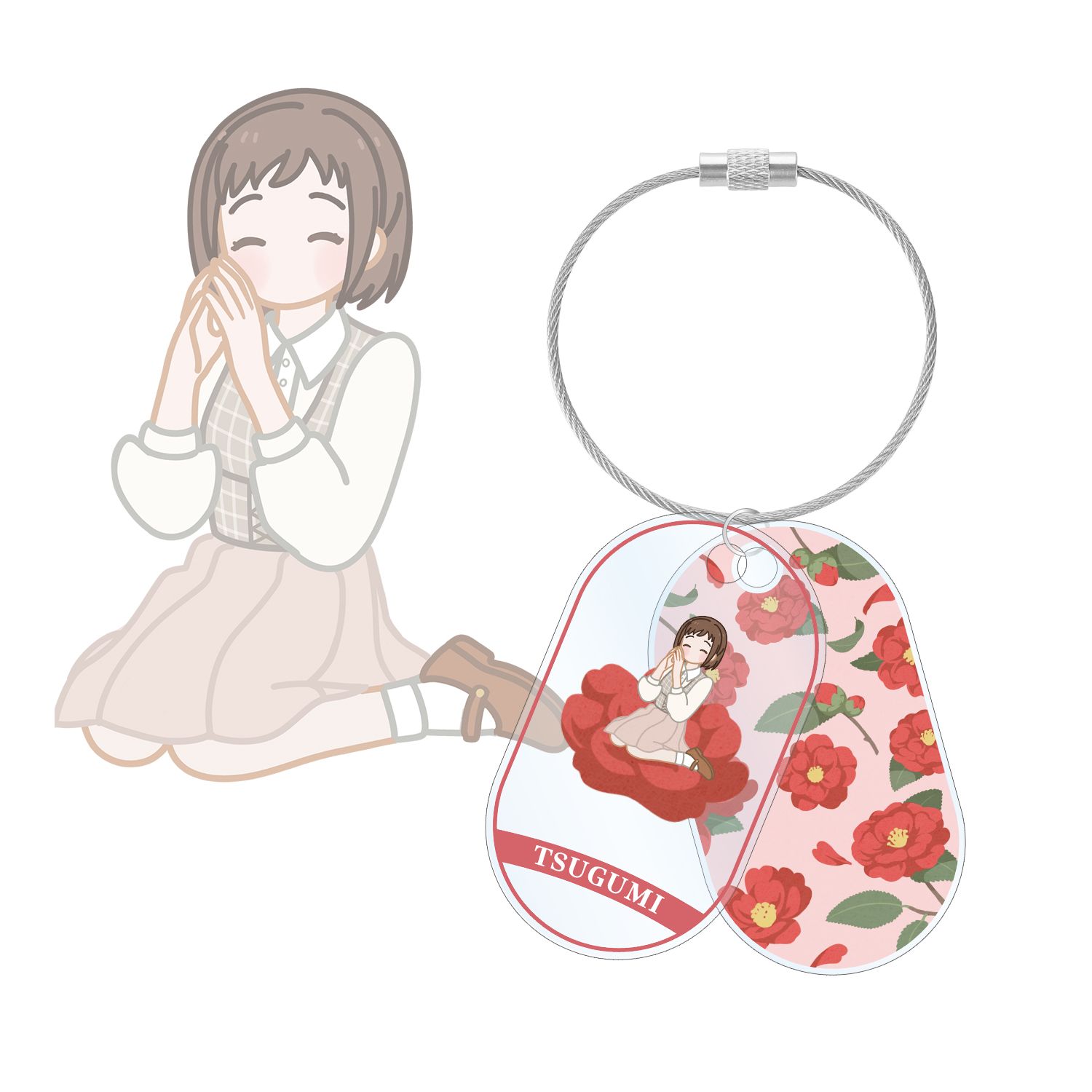 バンドリ! ガールズバンドパーティ! 羽沢 つぐみ Botania 2連ワイヤーアクリルキーホルダー - AniSmile
