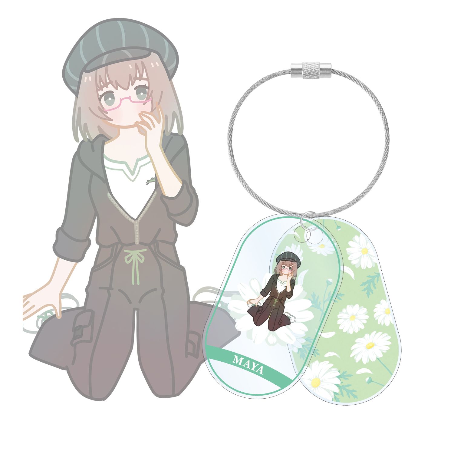 バンドリ! ガールズバンドパーティ! 大和 麻弥 Botania 2連ワイヤーアクリルキーホルダー - AniSmile