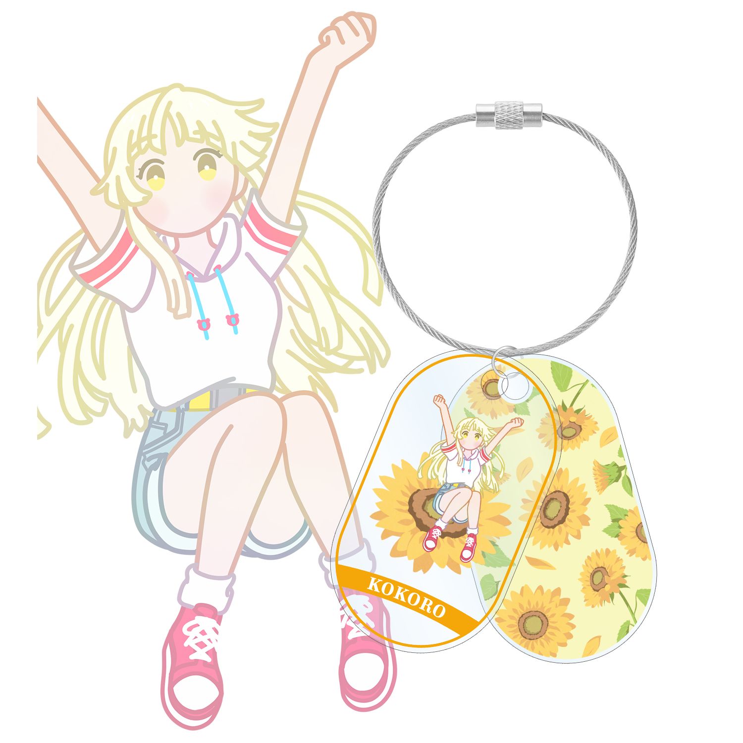 バンドリ! ガールズバンドパーティ! 弦巻 こころ Botania 2連ワイヤーアクリルキーホルダー - AniSmile