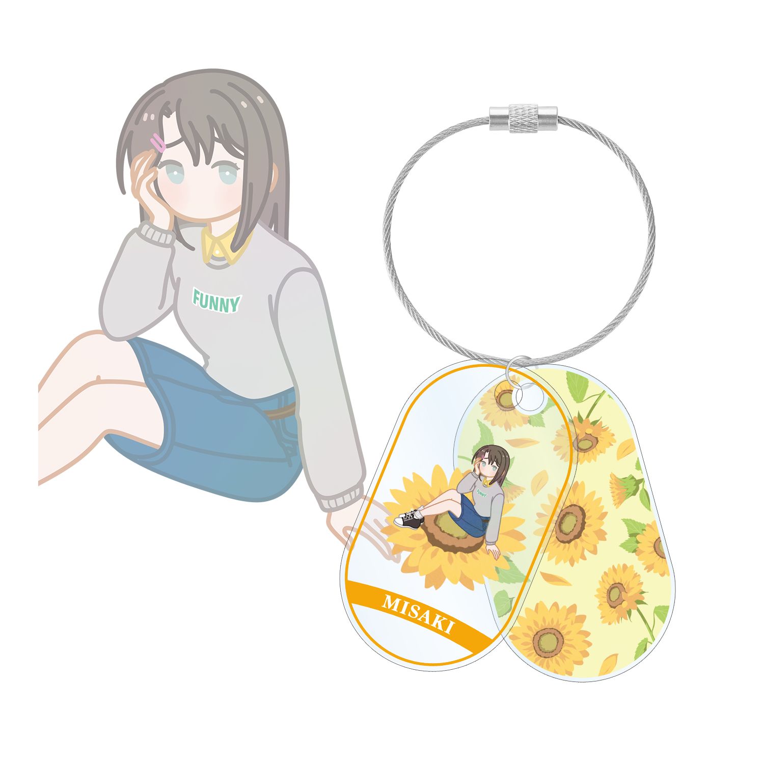 バンドリ! ガールズバンドパーティ! 奥沢 美咲 Botania 2連ワイヤーアクリルキーホルダー - AniSmile