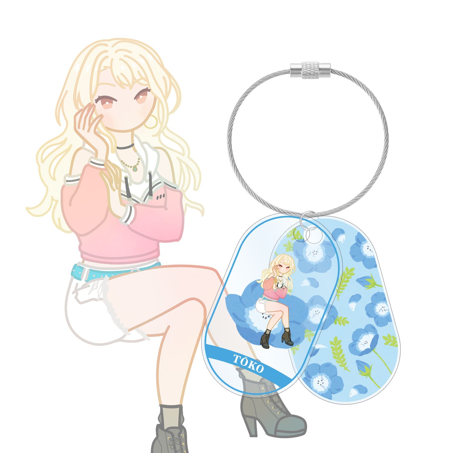 バンドリ! ガールズバンドパーティ! 桐ヶ谷 透子 Botania 2連ワイヤーアクリルキーホルダー - AniSmile