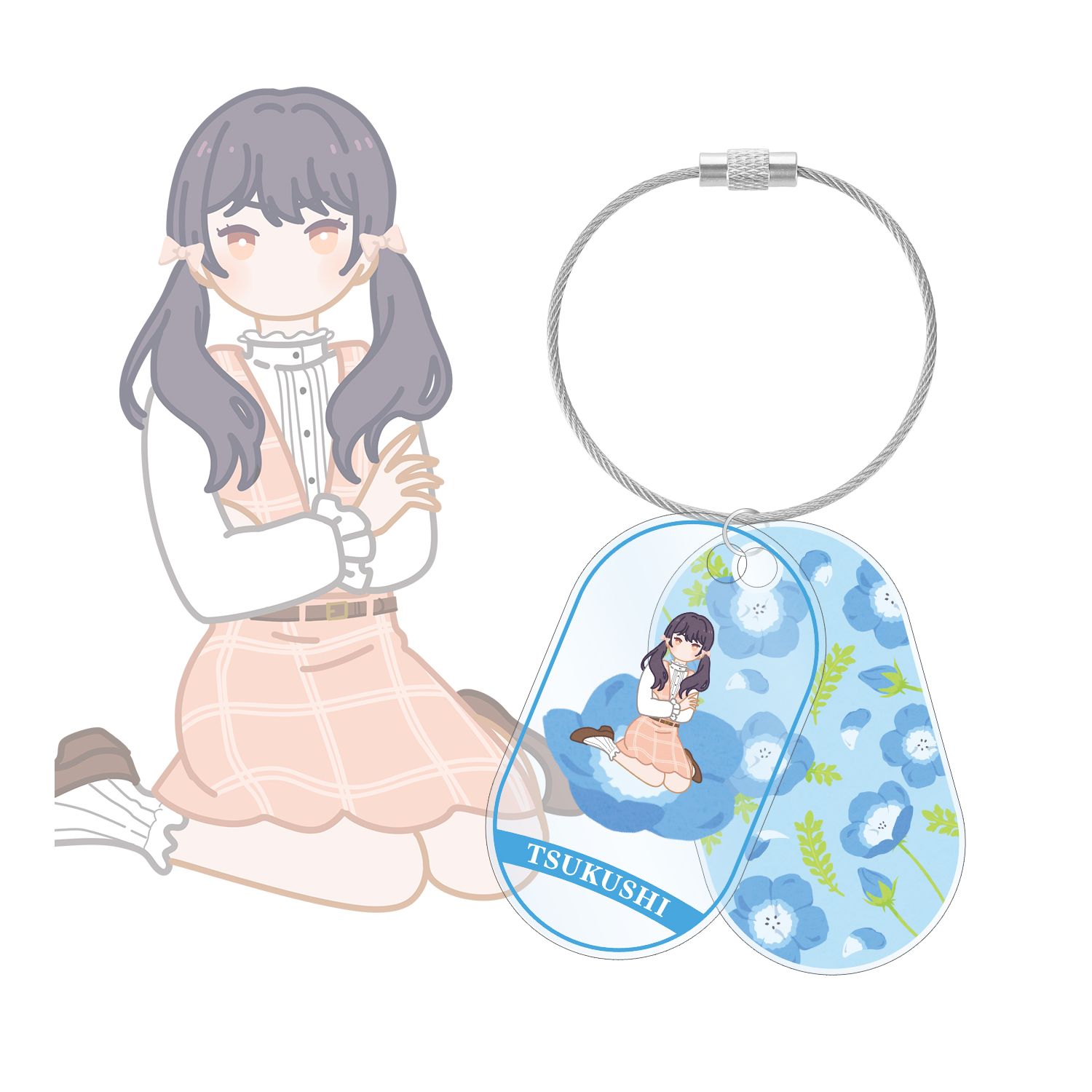 バンドリ! ガールズバンドパーティ! 二葉 つくし Botania 2連ワイヤーアクリルキーホルダー - AniSmile