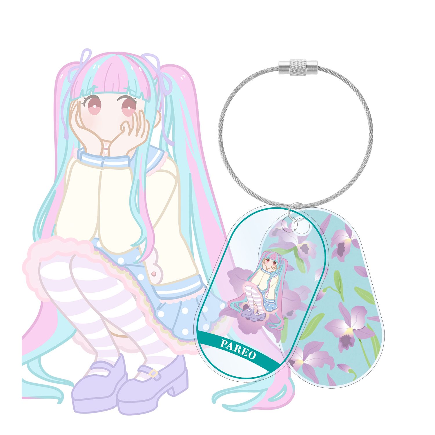 バンドリ! ガールズバンドパーティ! パレオ Botania 2連ワイヤーアクリルキーホルダー - AniSmile