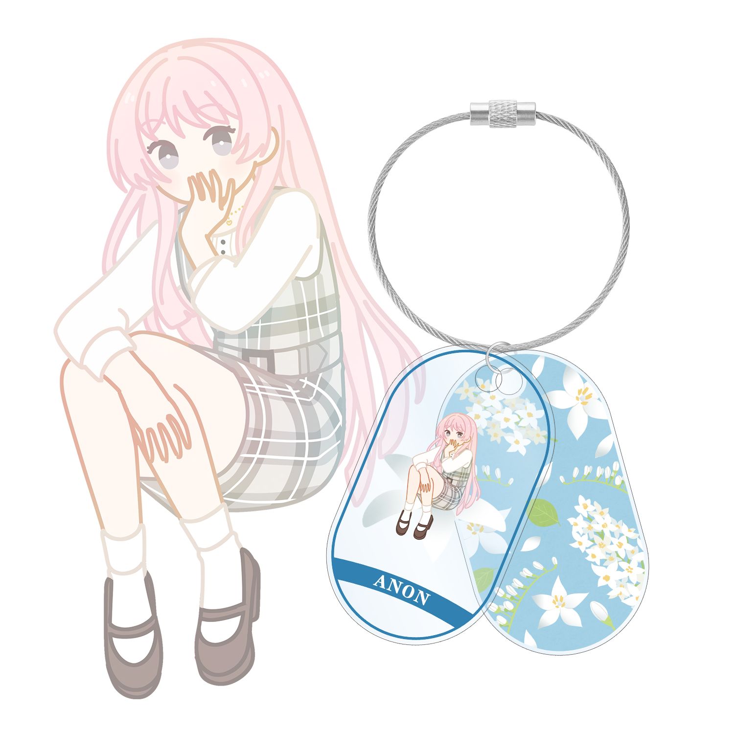 バンドリ! ガールズバンドパーティ! 千早 愛音 Botania 2連ワイヤーアクリルキーホルダー - AniSmile