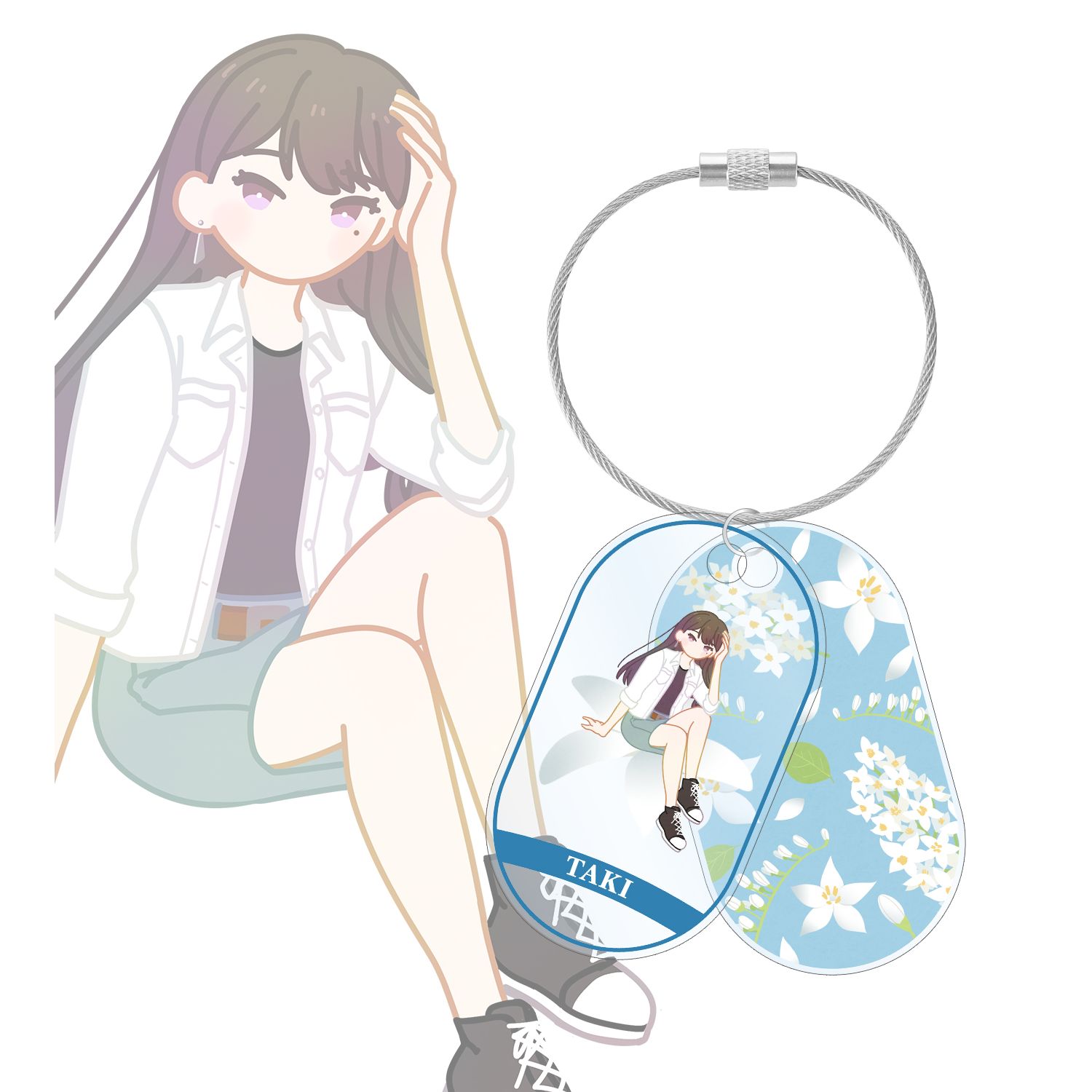 バンドリ! ガールズバンドパーティ! 椎名 立希 Botania 2連ワイヤーアクリルキーホルダー - AniSmile