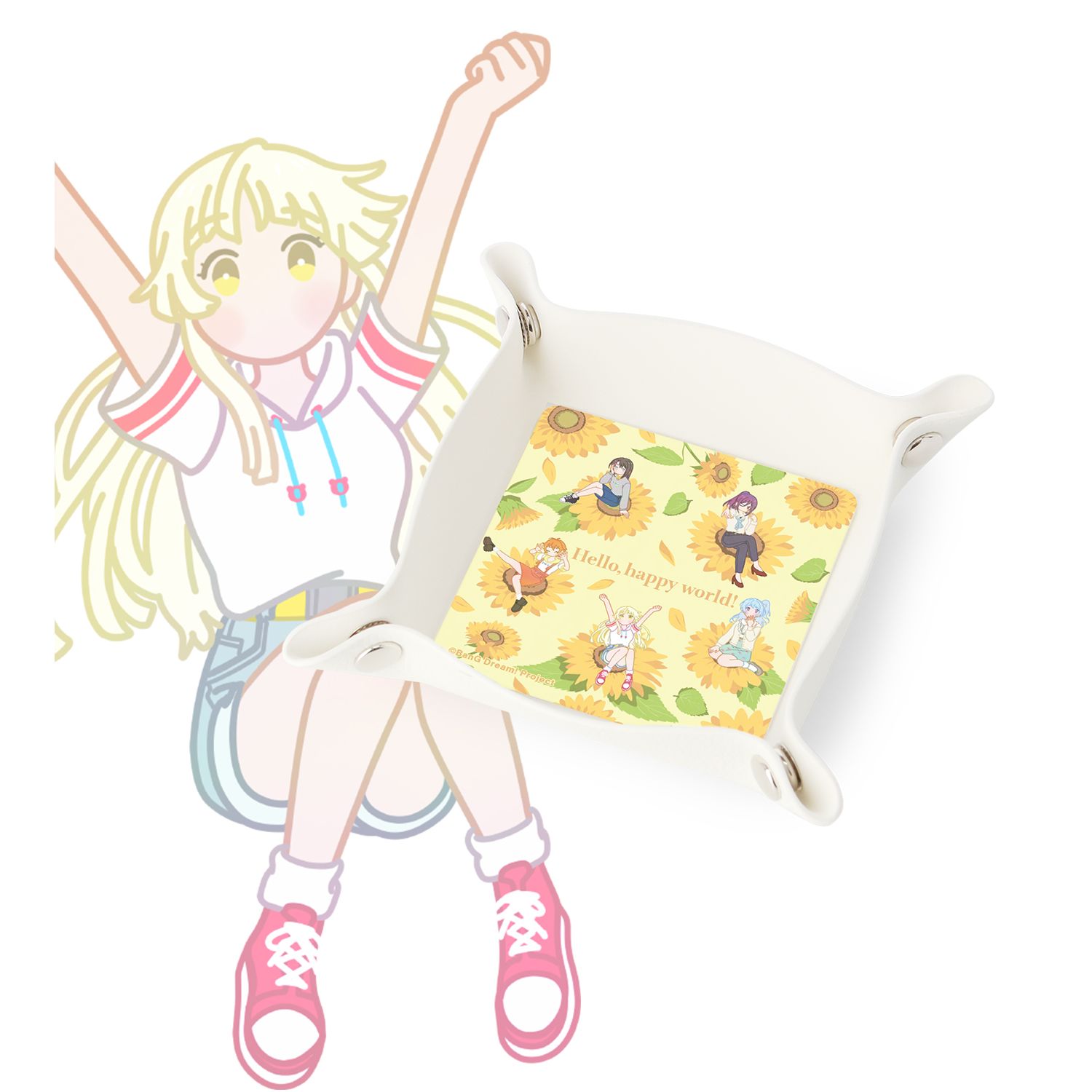 バンドリ! ガールズバンドパーティ! ハロー、ハッピーワールド! Botania PUレザーマルチトレー - AniSmile