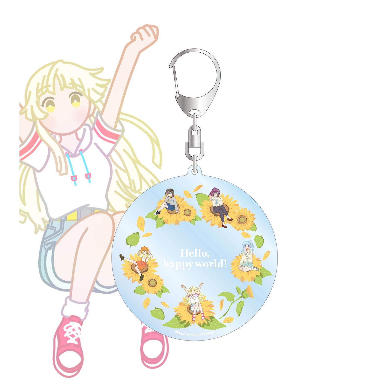バンドリ! ガールズバンドパーティ! ハロー、ハッピーワールド! Botania フラワーリース風BIGアクリルキーホルダー - AniSmile