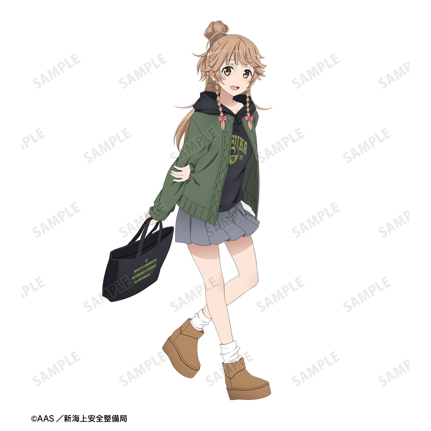 劇場版 ハイスクール・フリート 描き下ろしイラスト 納沙 幸子 デート私服ver. 着用 クラックプリントパーカーユニセックス(サイズ/XXL) 图片 3 | AniSmile