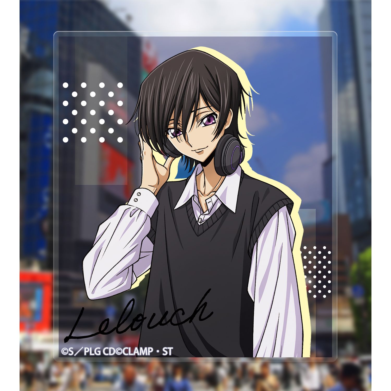 コードギアス 反逆のルルーシュ 描き下ろし ルルーシュ 音楽ver. アクリルカード 画像 3 | AniSmile