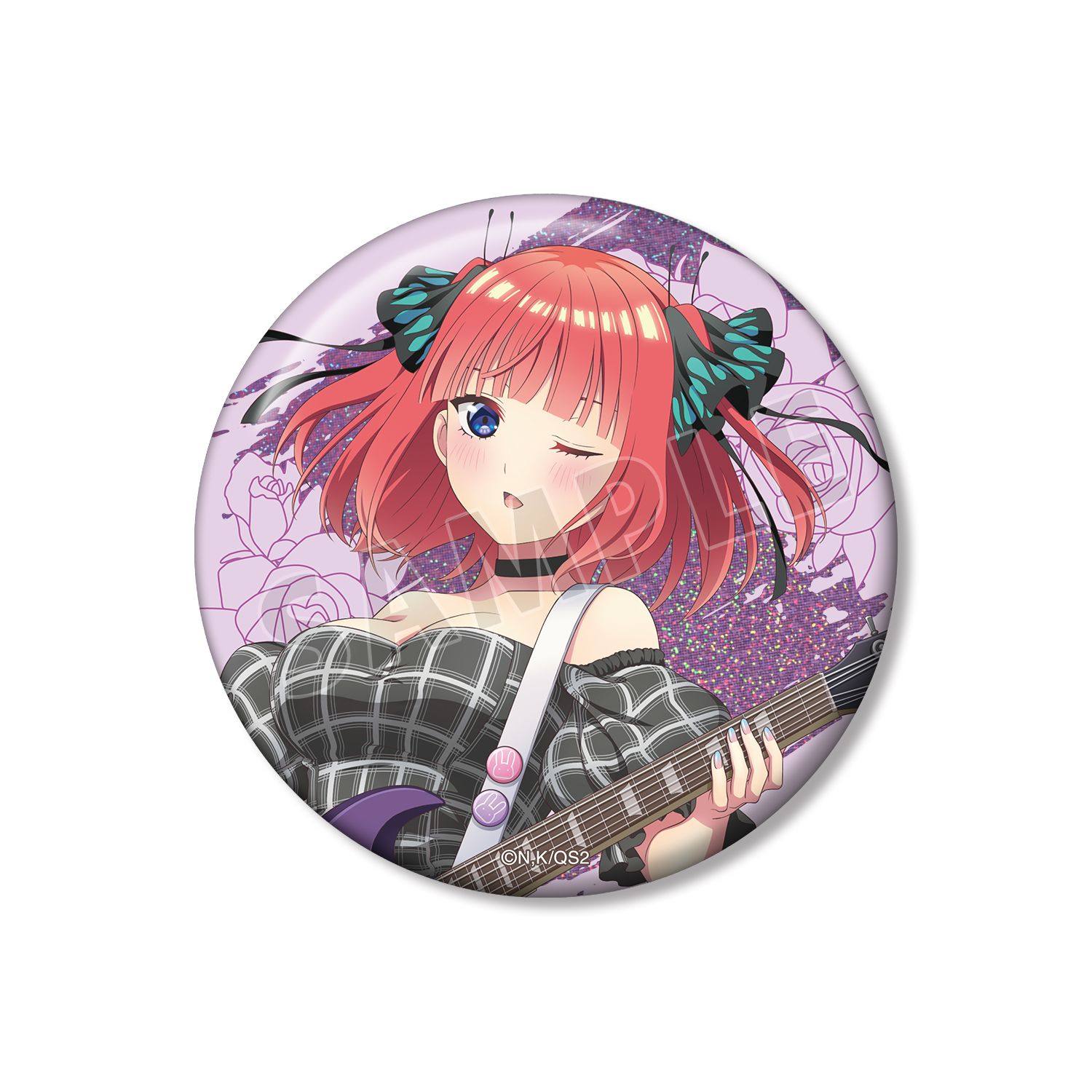 五等分の花嫁* 描き下ろし 中野二乃 ギター演奏ver. 75mmホログラム缶バッジ - AniSmile