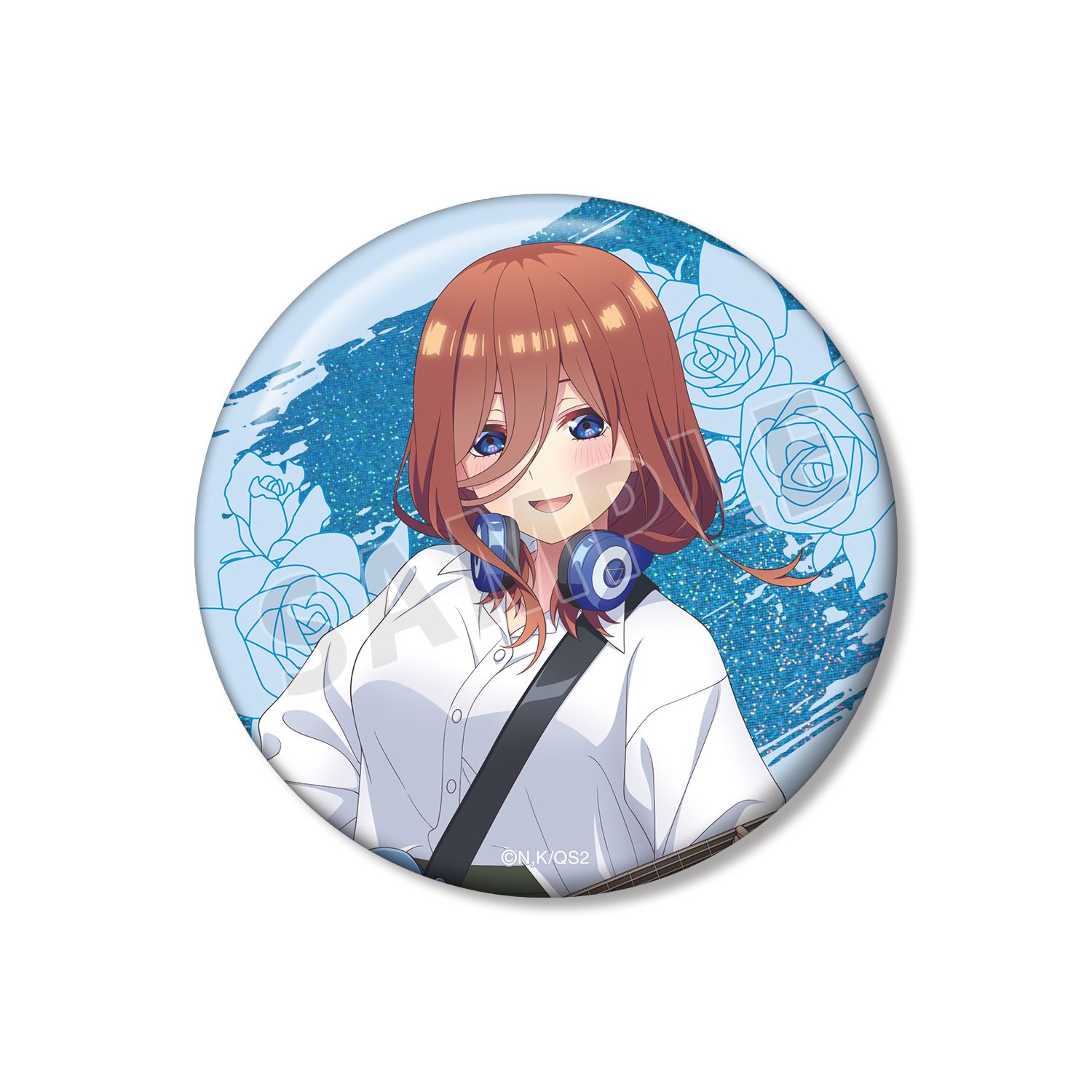 五等分の花嫁* 描き下ろし 中野三玖 ギター演奏ver. 75mmホログラム缶バッジ - AniSmile
