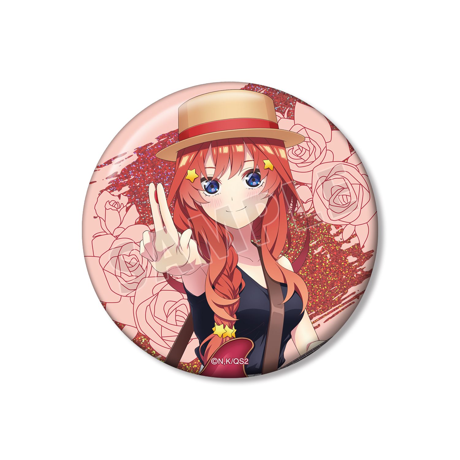 五等分の花嫁* 描き下ろし 中野五月 ギター演奏ver. 75mmホログラム缶バッジ - AniSmile