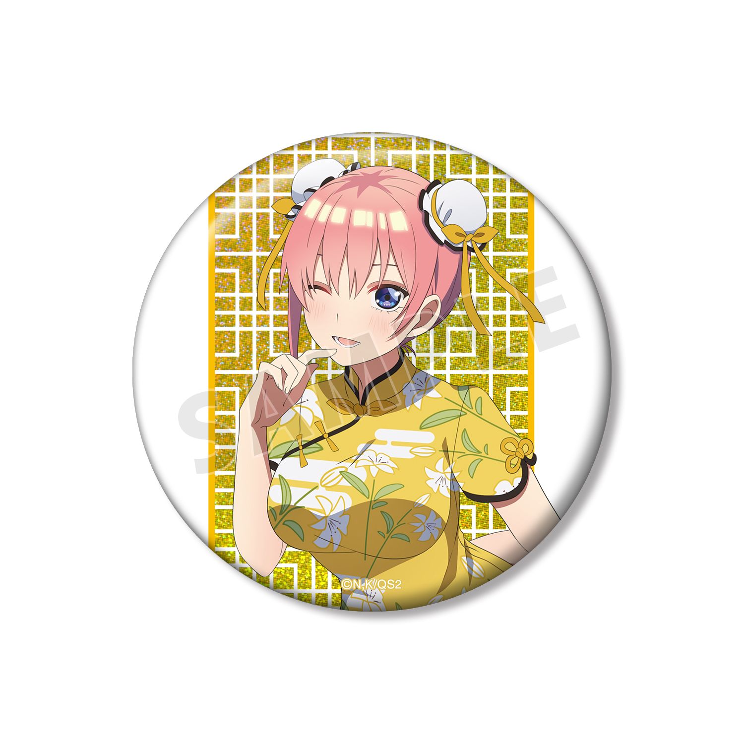 五等分の花嫁* 描き下ろし 中野一花 チャイナドレスver. 75mmホログラム缶バッジ - AniSmile