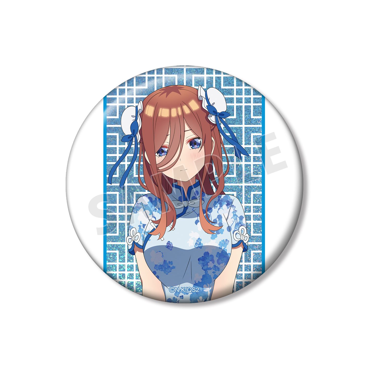 五等分の花嫁* 描き下ろし 中野三玖 チャイナドレスver. 75mmホログラム缶バッジ - AniSmile
