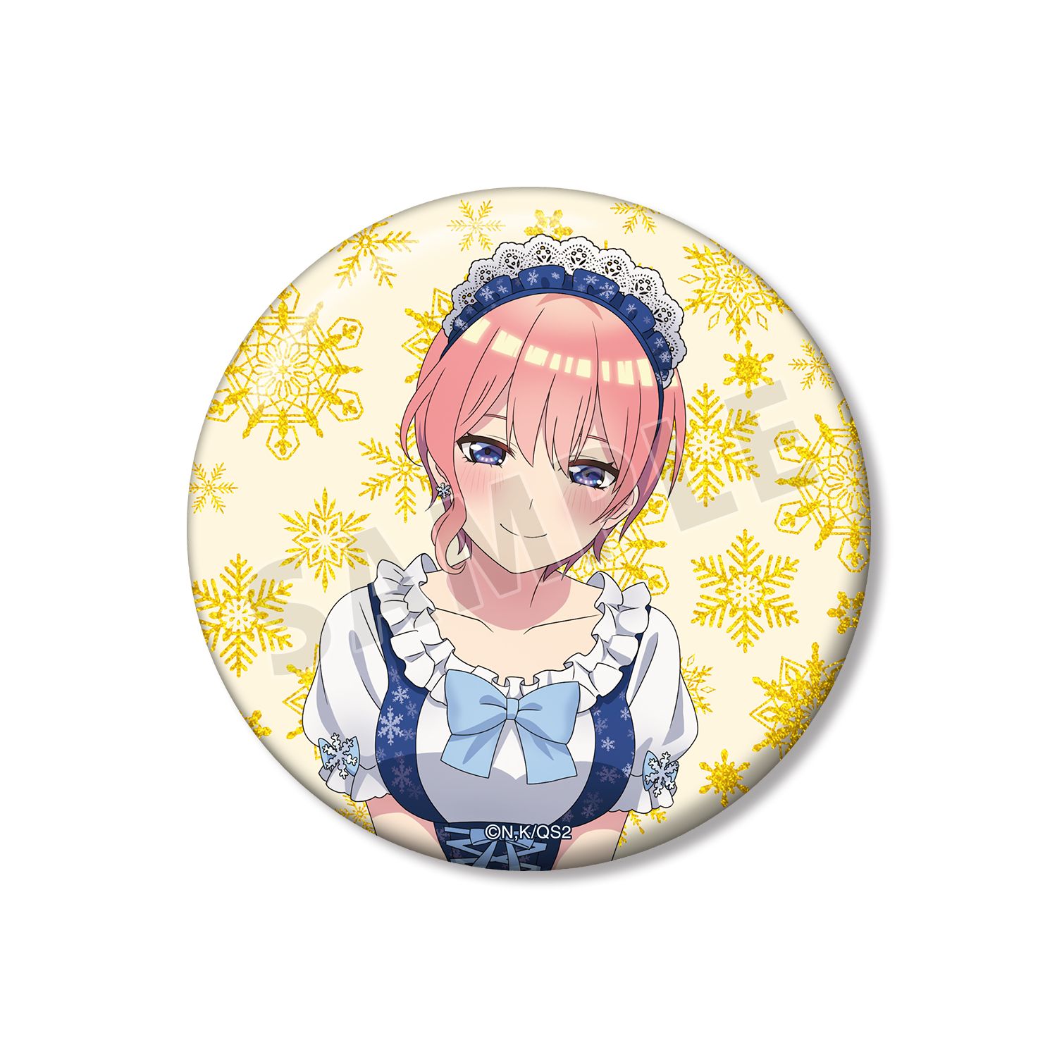 五等分の花嫁* 描き下ろし 中野一花 スノーメイドver. 75mmグリッター缶バッジ - AniSmile