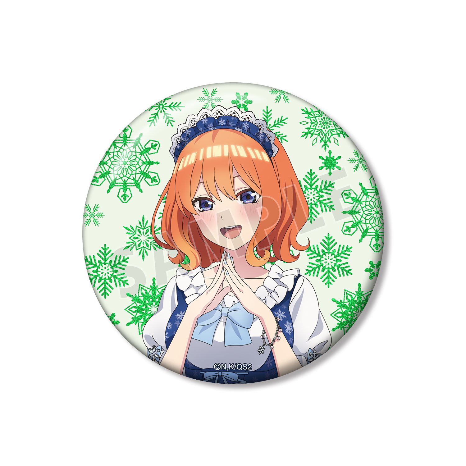五等分の花嫁* 描き下ろし 中野四葉 スノーメイドver. 75mmグリッター缶バッジ - AniSmile