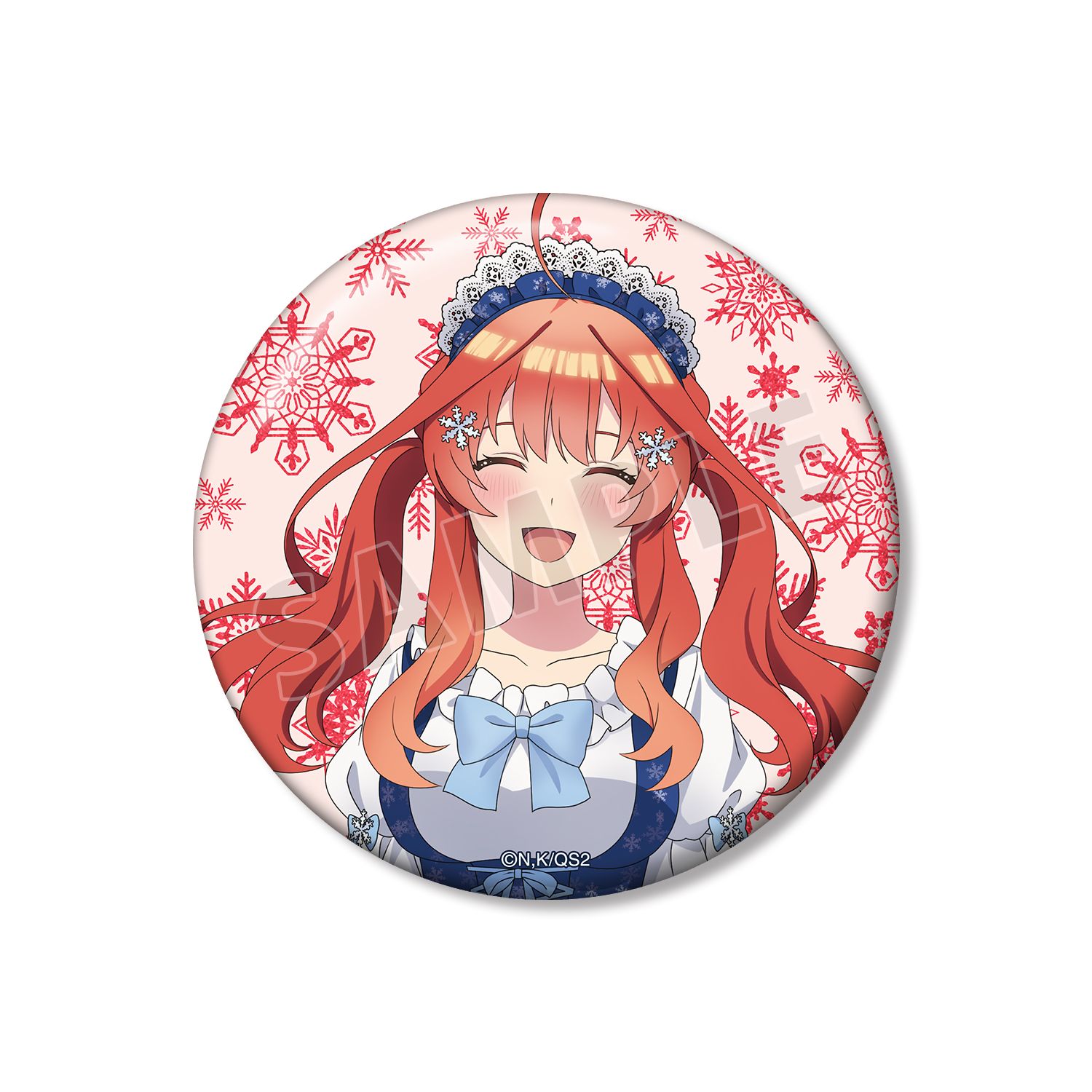 五等分の花嫁* 描き下ろし 中野五月 スノーメイドver. 75mmグリッター缶バッジ - AniSmile
