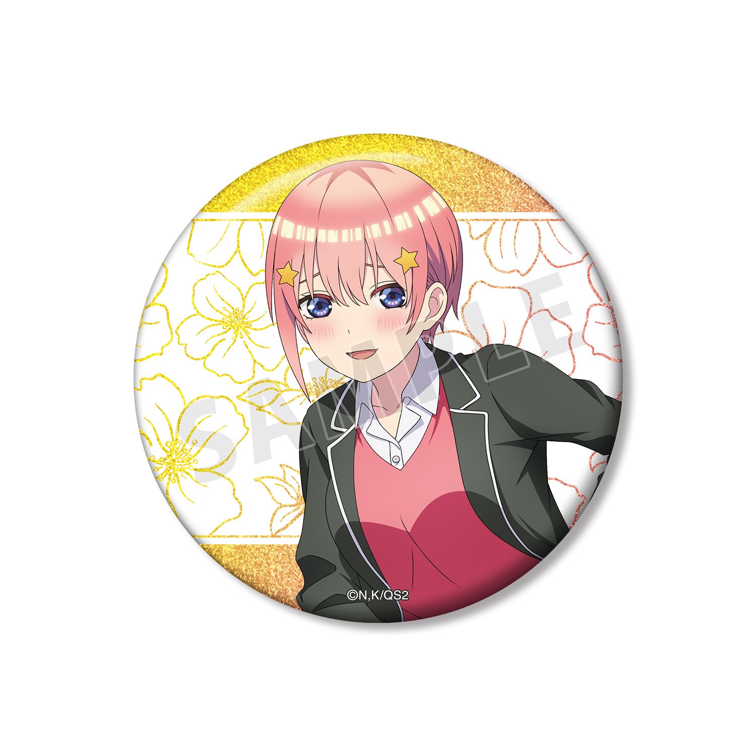 五等分の花嫁* 描き下ろし 中野一花 衣装交換ver. 75mmグリッター缶バッジ - AniSmile