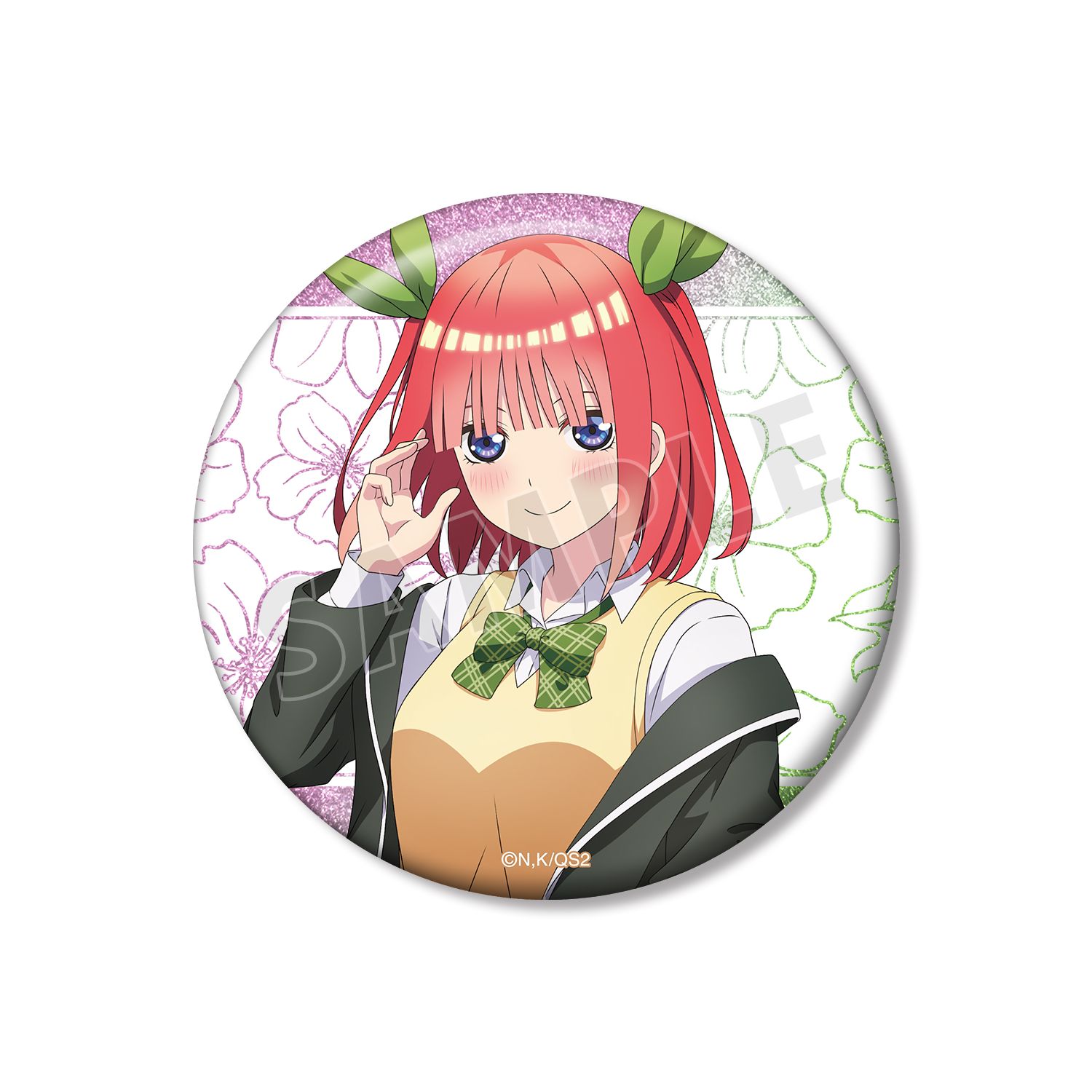 五等分の花嫁* 描き下ろし 中野二乃 衣装交換ver. 75mmグリッター缶バッジ - AniSmile