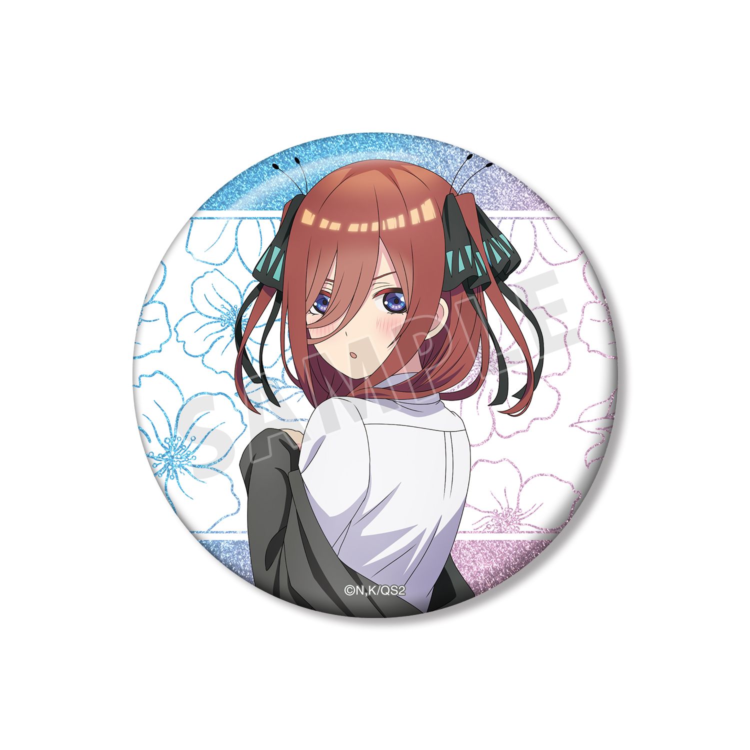 五等分の花嫁* 描き下ろし 中野三玖 衣装交換ver. 75mmグリッター缶バッジ - AniSmile