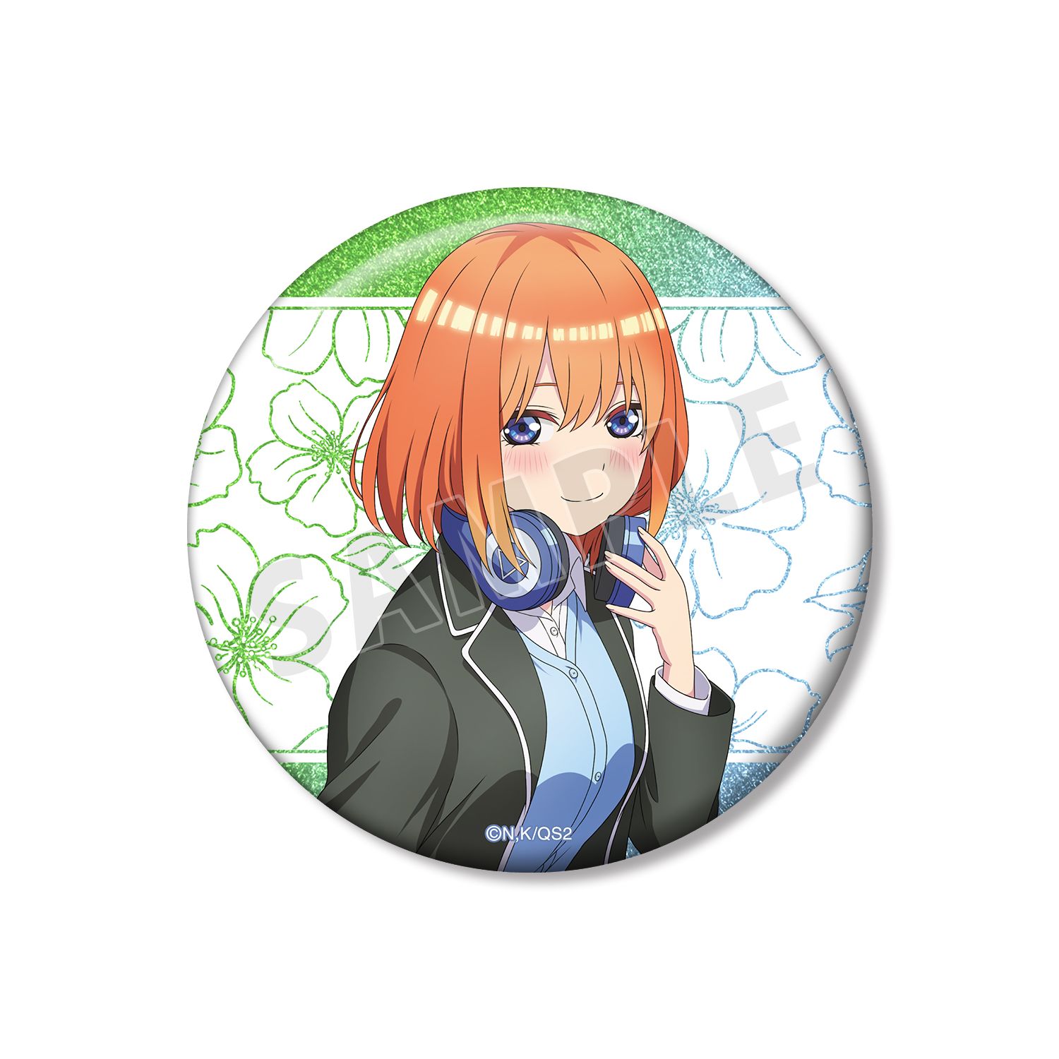 五等分の花嫁* 描き下ろし 中野四葉 衣装交換ver. 75mmグリッター缶バッジ - AniSmile