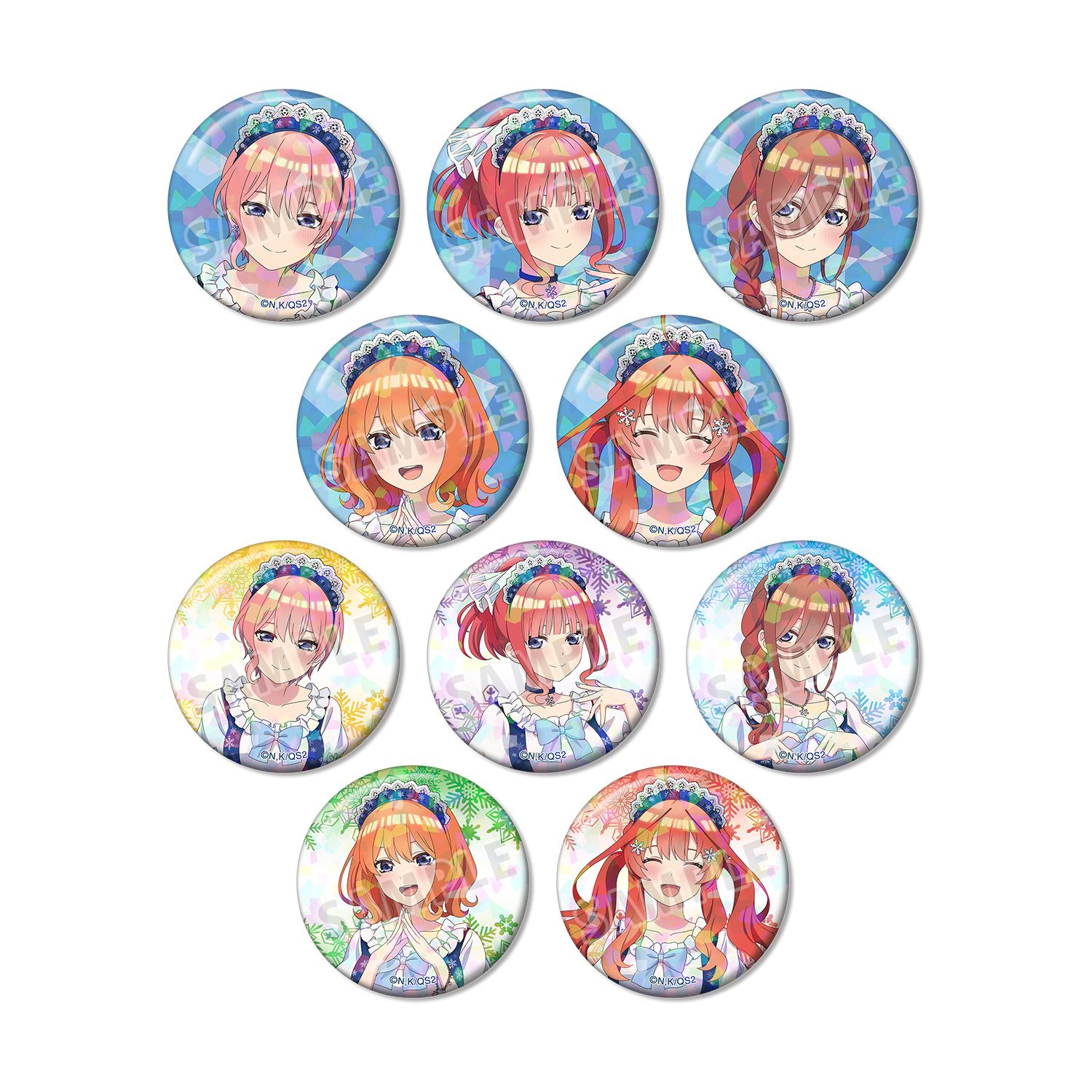 五等分の花嫁* 描き下ろし スノーメイドver. トレーディングホログラム缶バッジ(単位/単品) - AniSmile