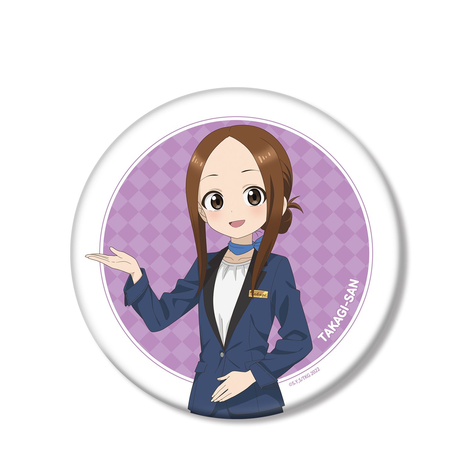 からかい上手の高木さん 描き下ろし 高木さん ホテルコンシェルジュ お仕事体験ver. 第2弾 BIG缶バッジ - AniSmile
