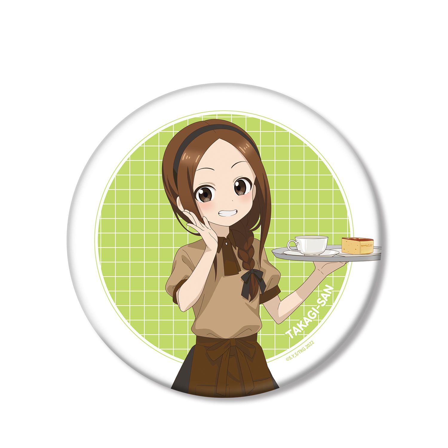 からかい上手の高木さん 描き下ろし 高木さん カフェ店員 お仕事体験ver. 第2弾 BIG缶バッジ - AniSmile