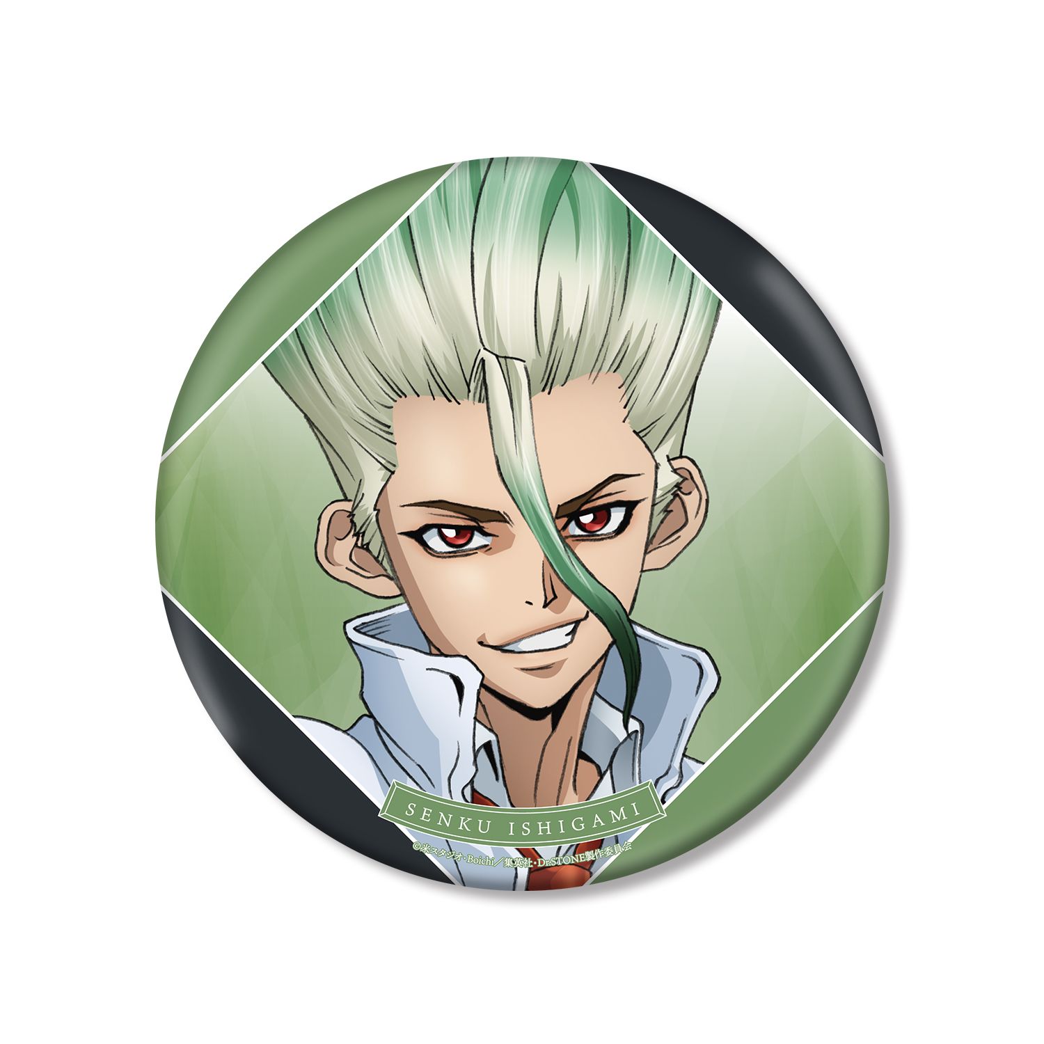 TVアニメ「Dr.STONE」 描き下ろしイラスト 石神千空 石化前ver. BIG缶バッジ - AniSmile