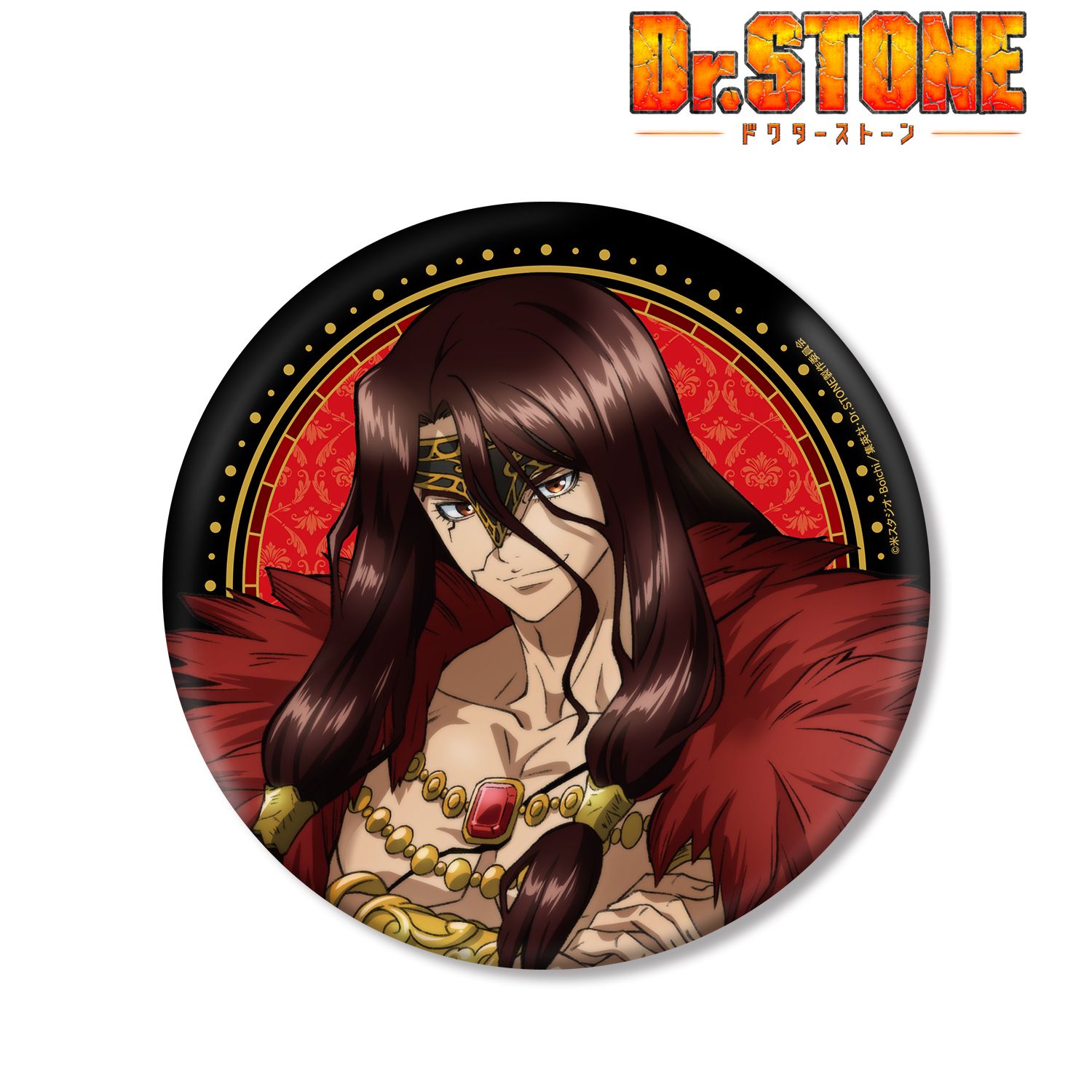 TVアニメ「Dr.STONE」 描き下ろしイラスト 獅子王司 怪盗団ver. BIG缶バッジ 画像 2 | AniSmile