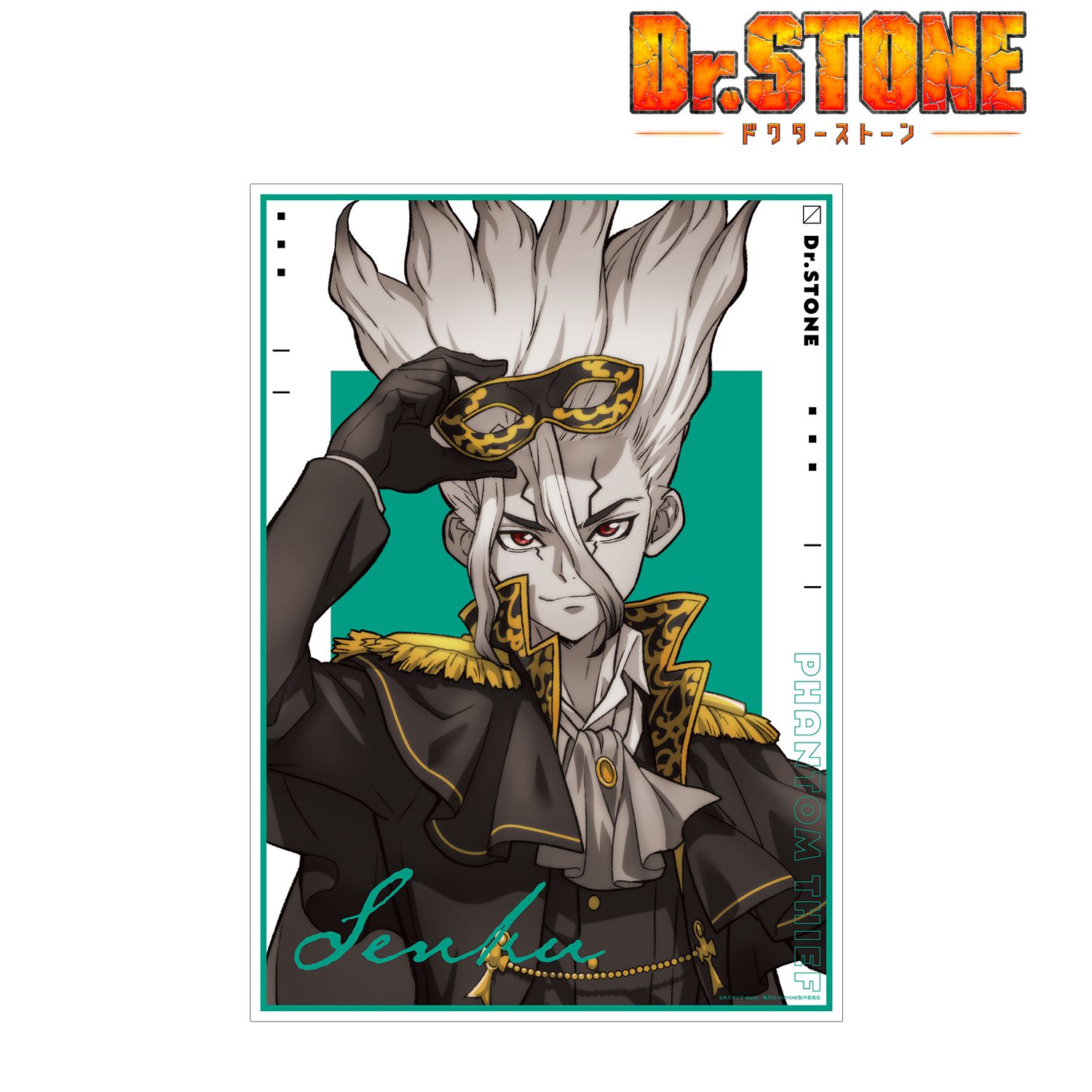 TVアニメ「Dr.STONE」 描き下ろしイラスト 石神千空 怪盗団ver. A3マット加工ポスター 图片 2 | AniSmile