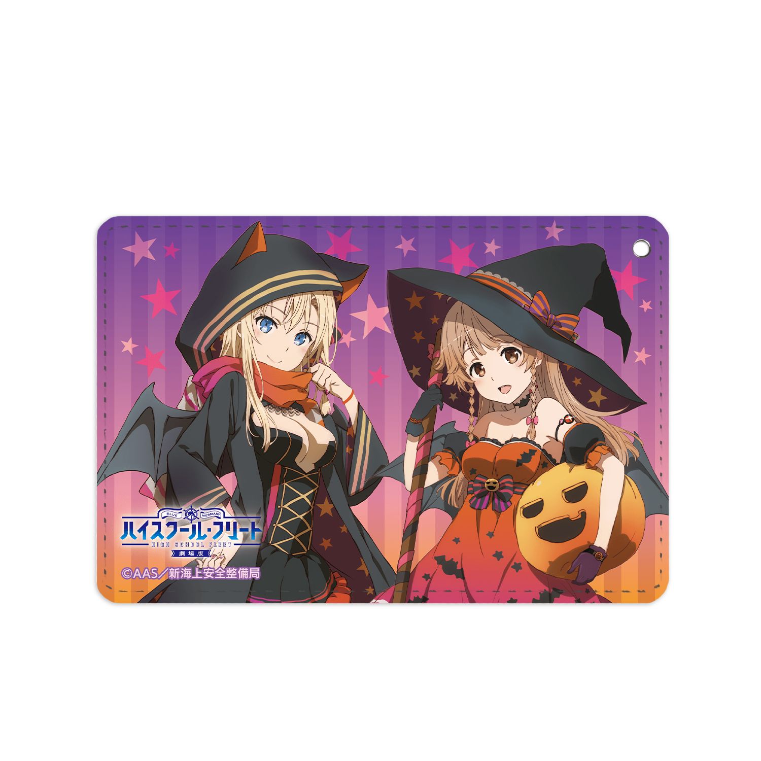 劇場版 ハイスクール・フリート 描き下ろしイラスト ハロウィンVer. 1ポケットパスケース 图片 2 | AniSmile