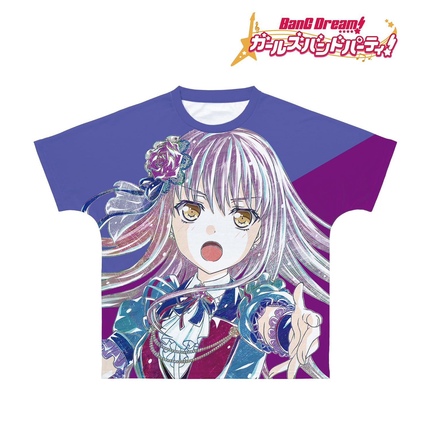 BanG Dream! ガールズバンドパーティ! 湊 友希那 Ani-Art 第4弾 フルグラフィックTシャツユニセックス(サイズ/XXL) - AniSmile