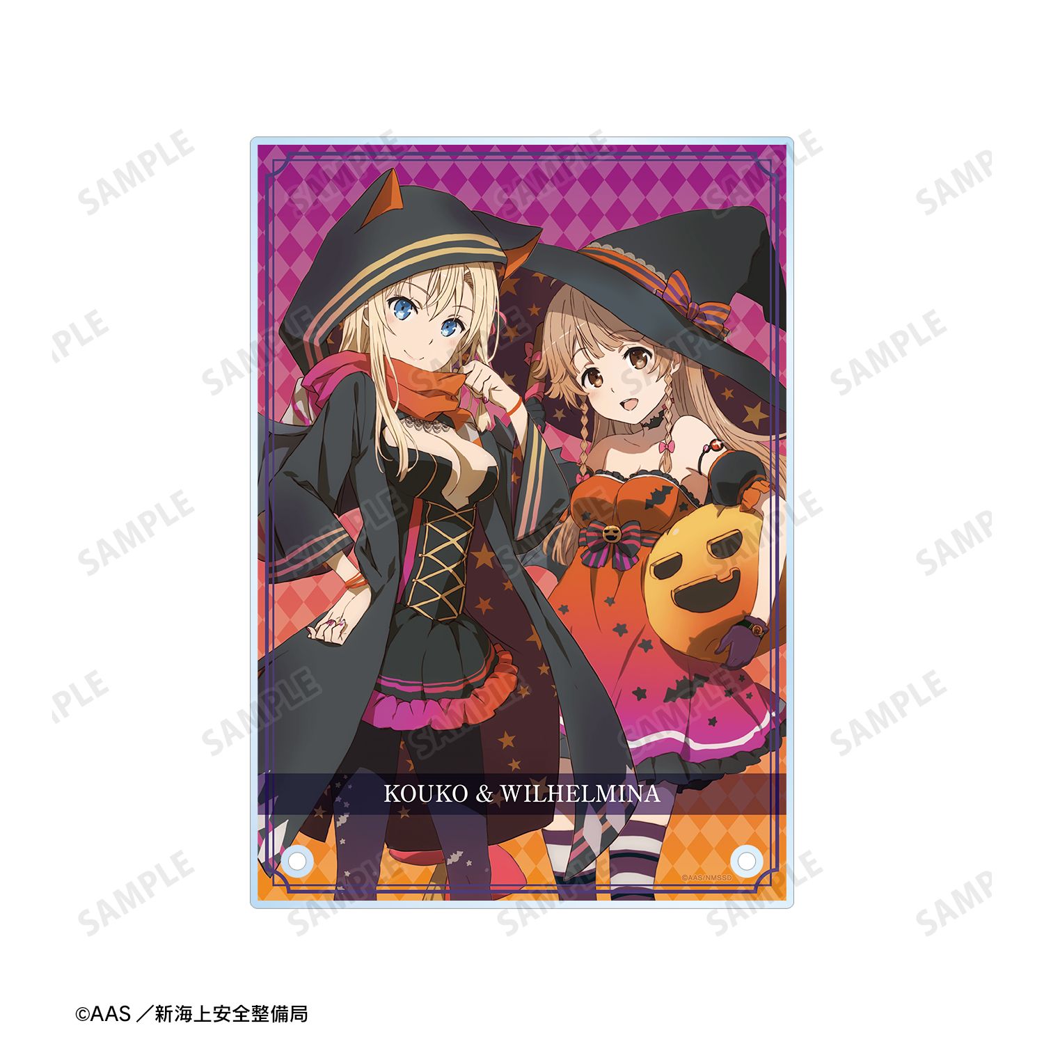 劇場版 ハイスクール・フリート 描き下ろしイラスト 納沙 幸子&ヴィルヘルミーナ ハロウィンver. A5アクリルパネル 图片 4 | AniSmile