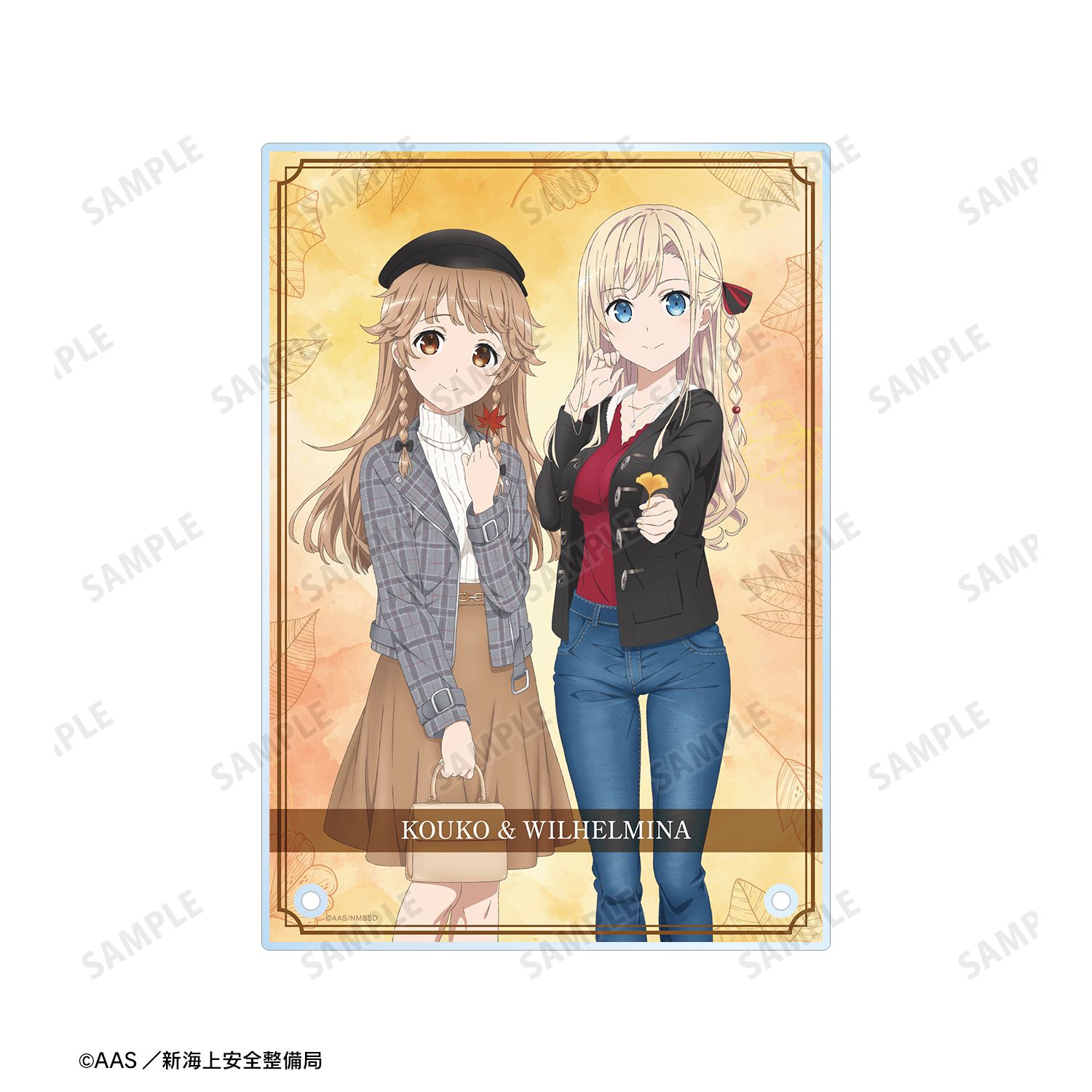 劇場版 ハイスクール・フリート 描き下ろしイラスト 納沙 幸子&ヴィルヘルミーナ 紅葉狩りver. A5アクリルパネル 图片 4 | AniSmile