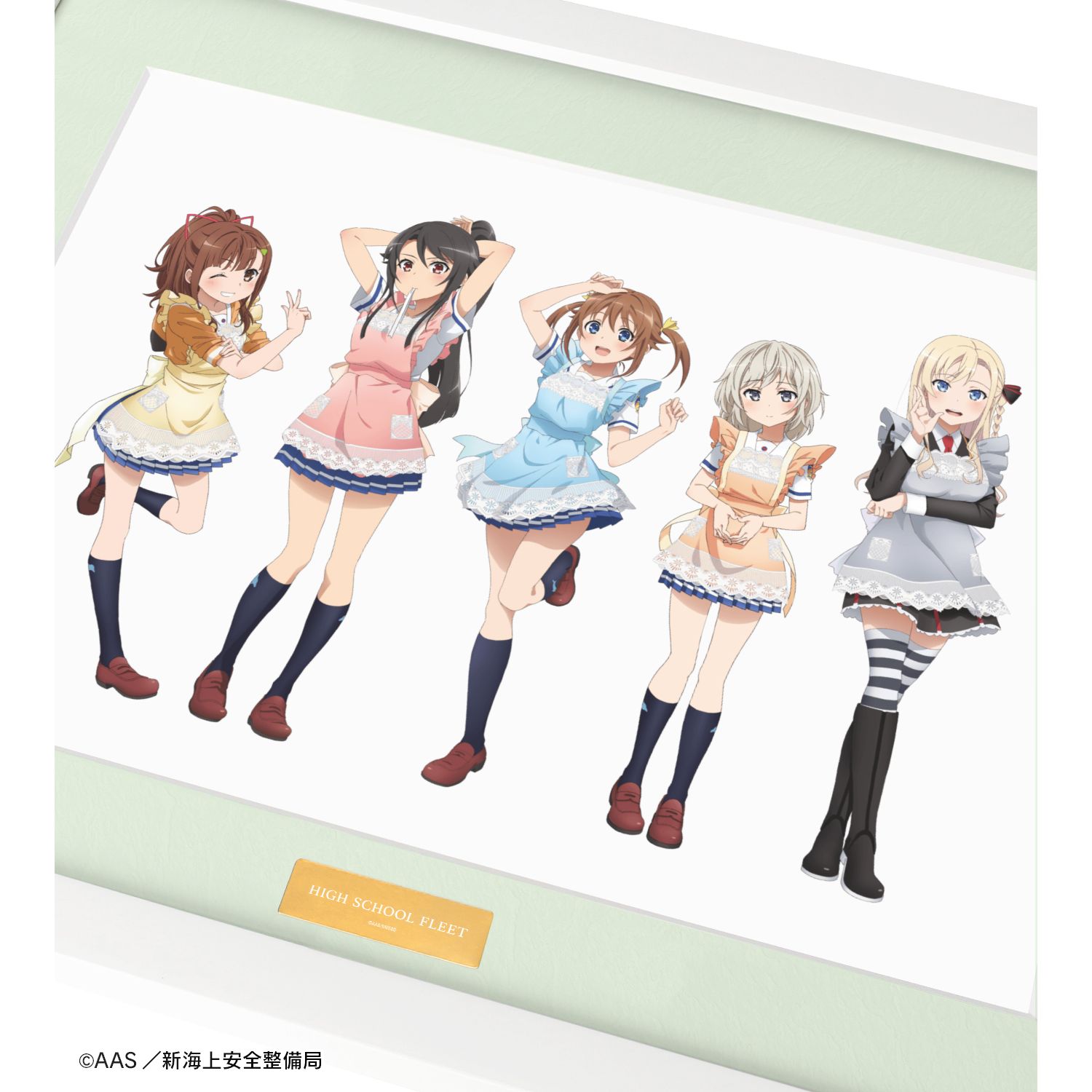 劇場版 ハイスクール・フリート 描き下ろしイラスト 集合 制服エプロンver. キャラファイングラフ 图片 3 | AniSmile