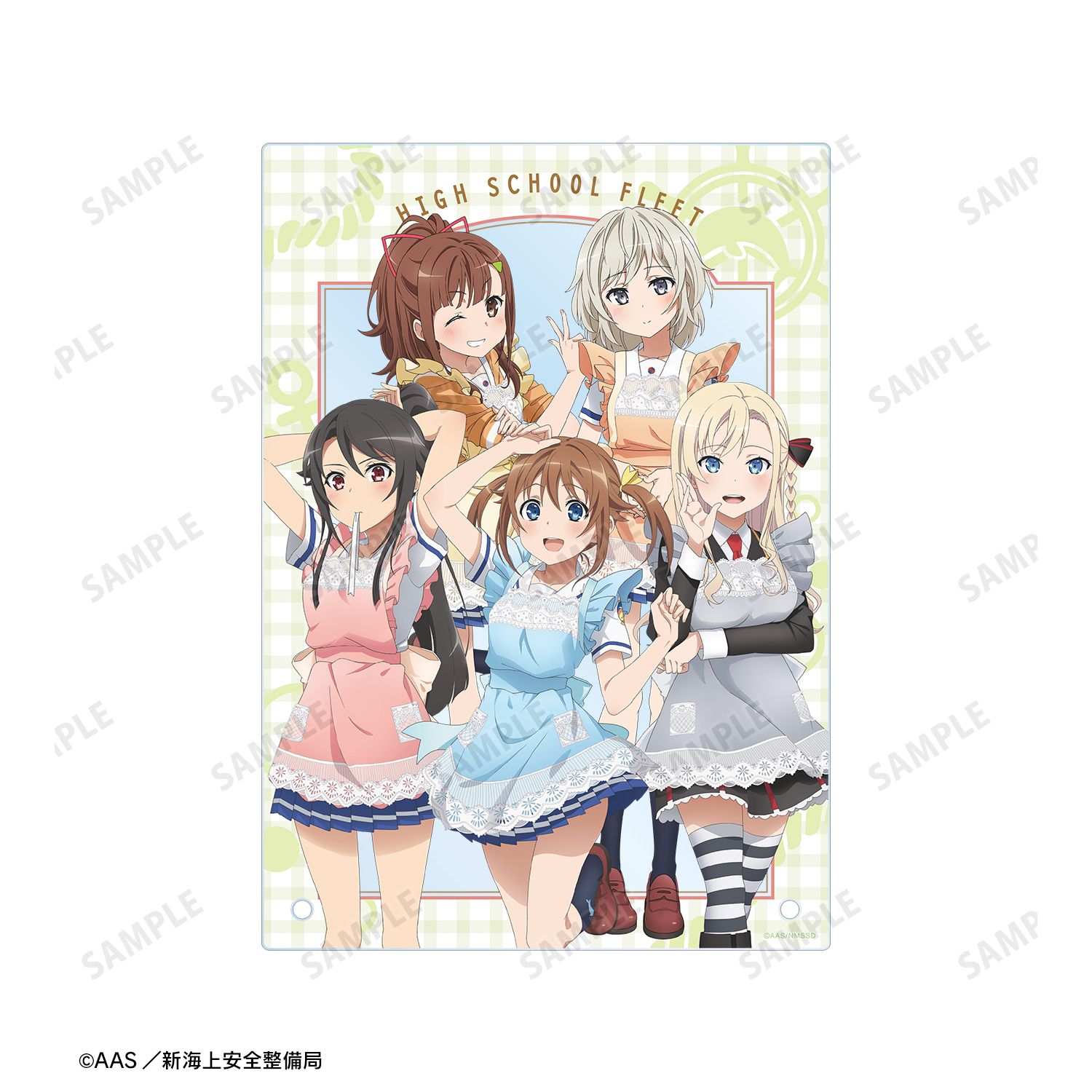 劇場版 ハイスクール・フリート 描き下ろしイラスト 集合 制服エプロンver. A5アクリルパネル 图片 3 | AniSmile