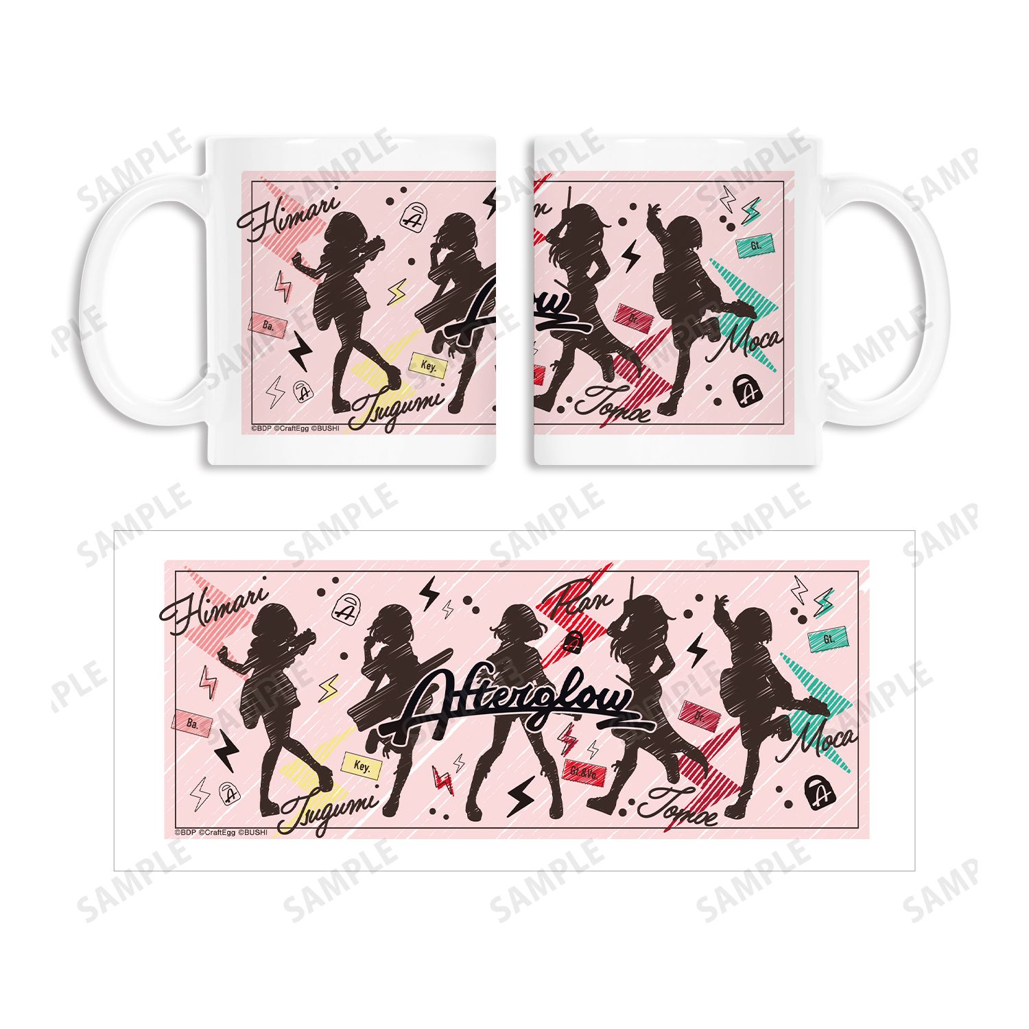 バンドリ! ガールズバンドパーティ! Afterglow Ani-Sketch マグカップ Image 4 | AniSmile