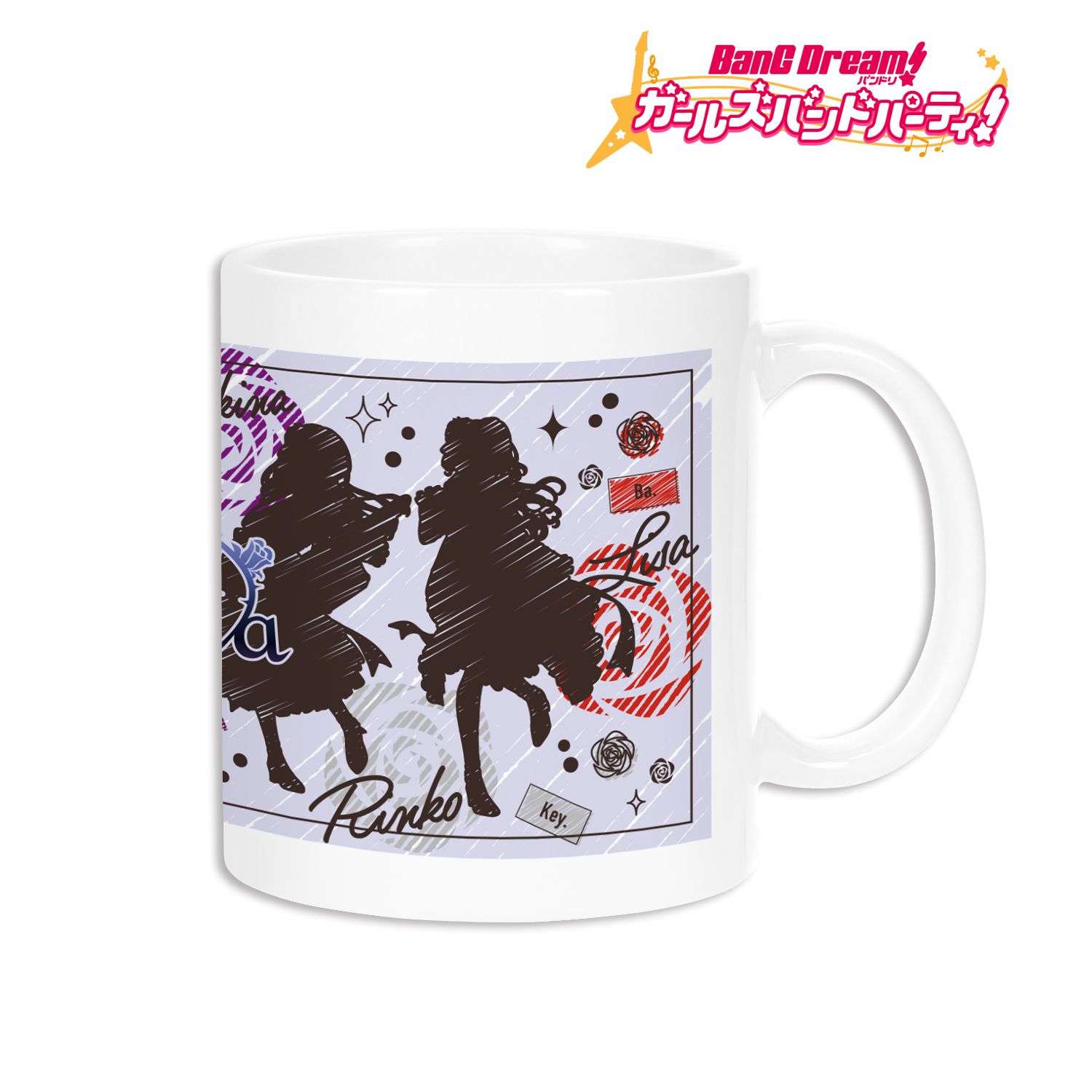 バンドリ! ガールズバンドパーティ! Roselia Ani-Sketch マグカップ 图片 3 | AniSmile