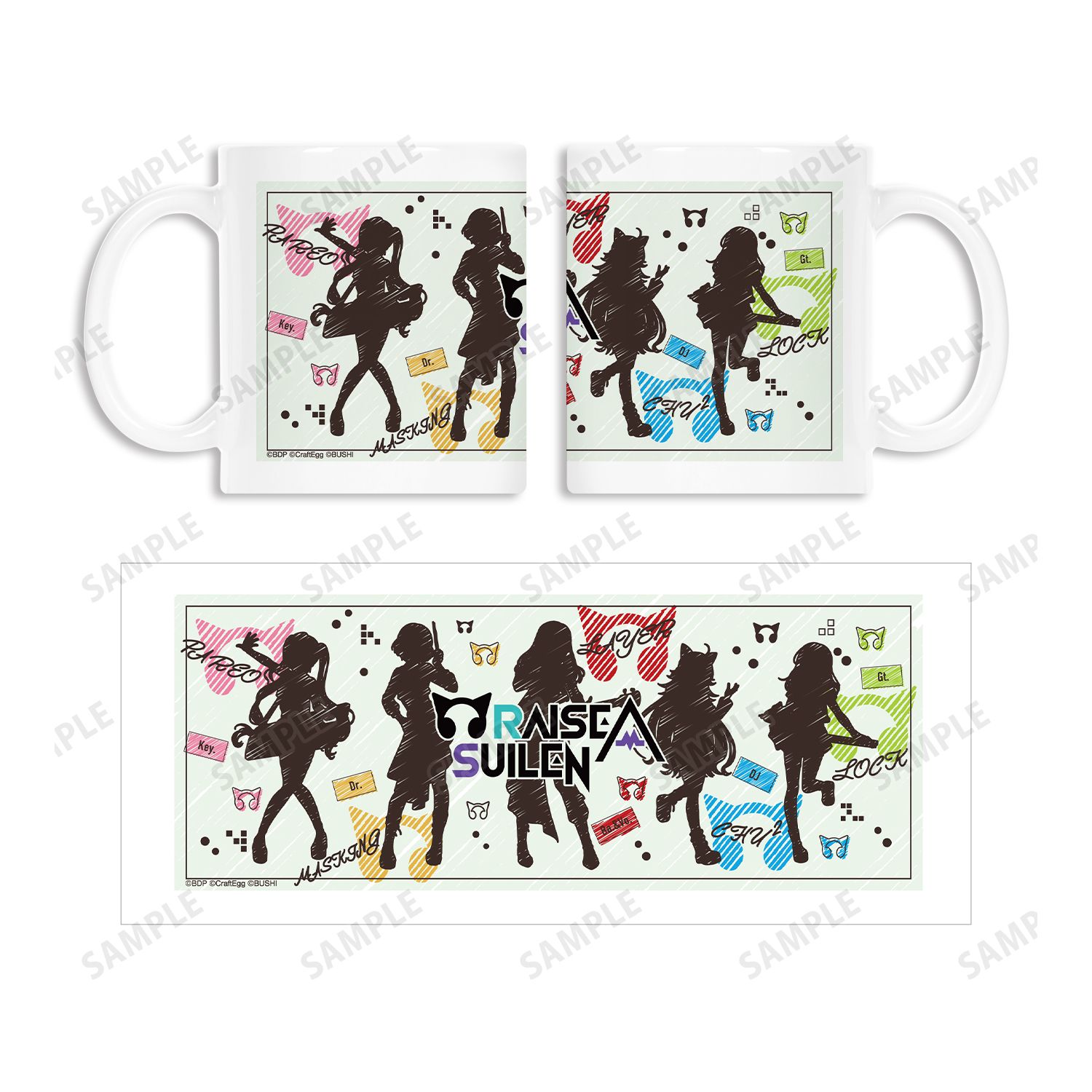 バンドリ! ガールズバンドパーティ! RAISE A SUILEN Ani-Sketch マグカップ Image 4 | AniSmile