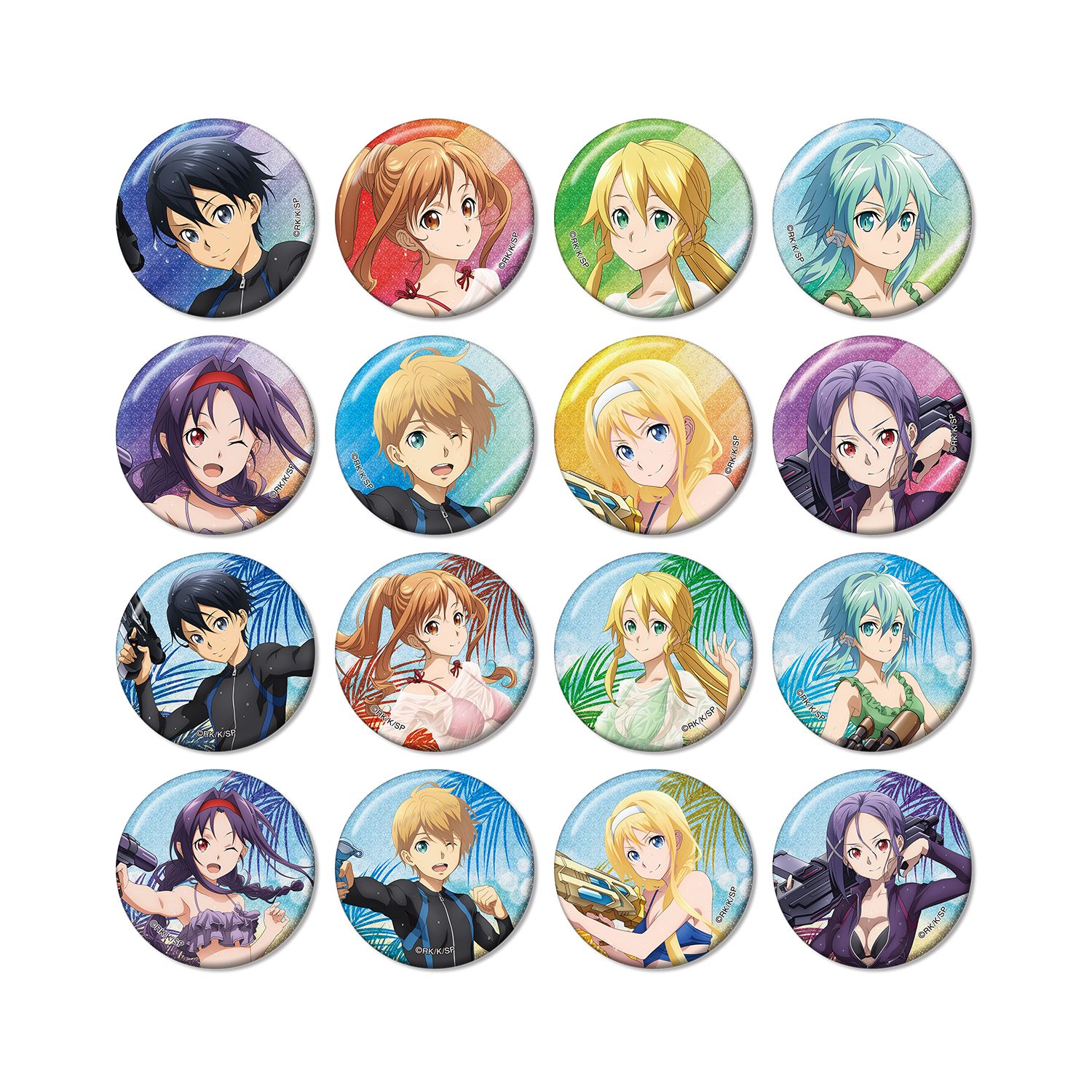 ソードアート・オンライン 描き下ろし ウォーターガンバトルver. トレーディンググリッター缶バッジ(単位/単品) - AniSmile