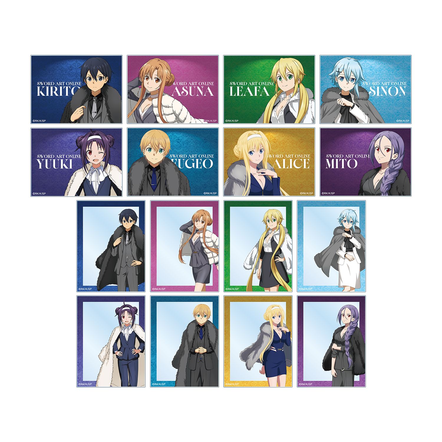 ソードアート・オンライン 描き下ろし 毛皮コート×スーツver. トレーディングアクリルカード(単位/単品) - official product image | AniSmile