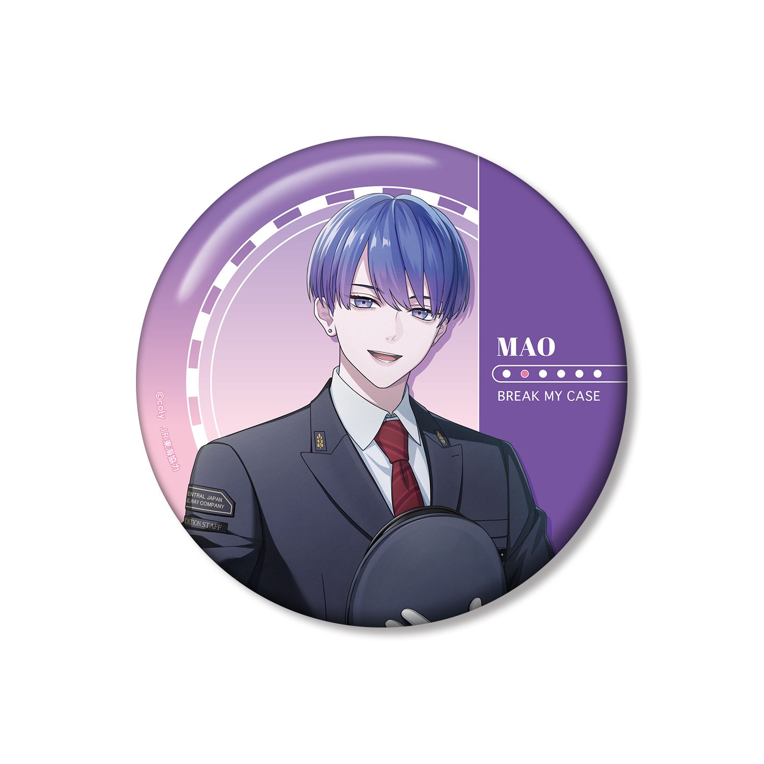 ブレイクマイケース 描き下ろし 宇京真央 駅員ver. 100mm缶バッジ - AniSmile