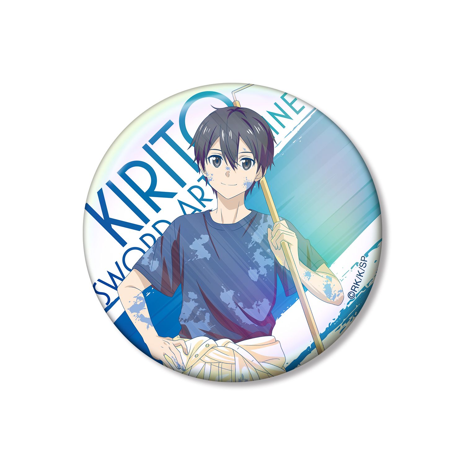 ソードアート・オンライン 描き下ろし キリト ペイントスタイルver. Ani-Art clear label 第2弾 75mmオーロラ缶バッジ - official product image | AniSmile